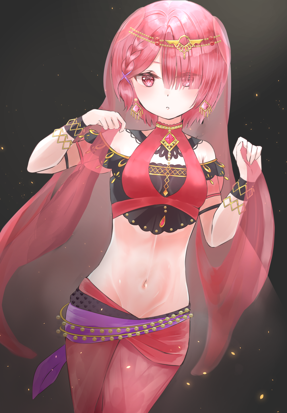 Ram from Re:Zero in a belly dancer outfit HD Phone Wallpaper