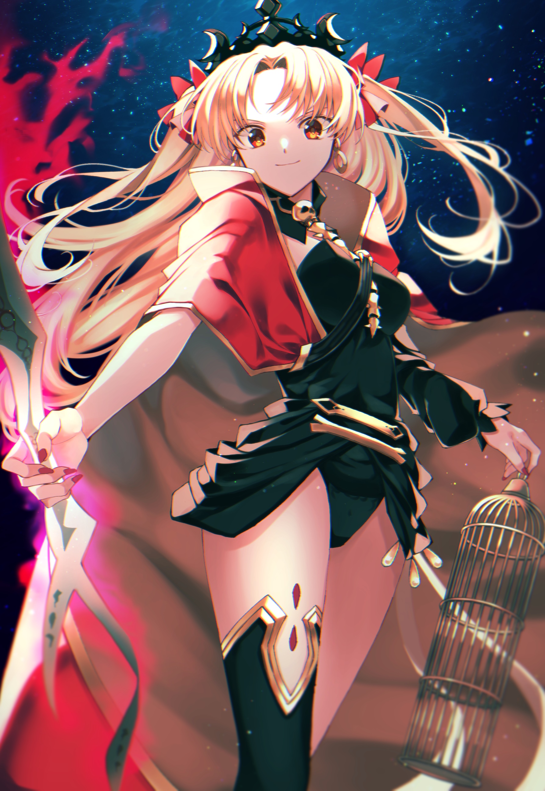 Ereshkigal from Fate/Grand Order with blonde twintails HD Phone Wallpaper