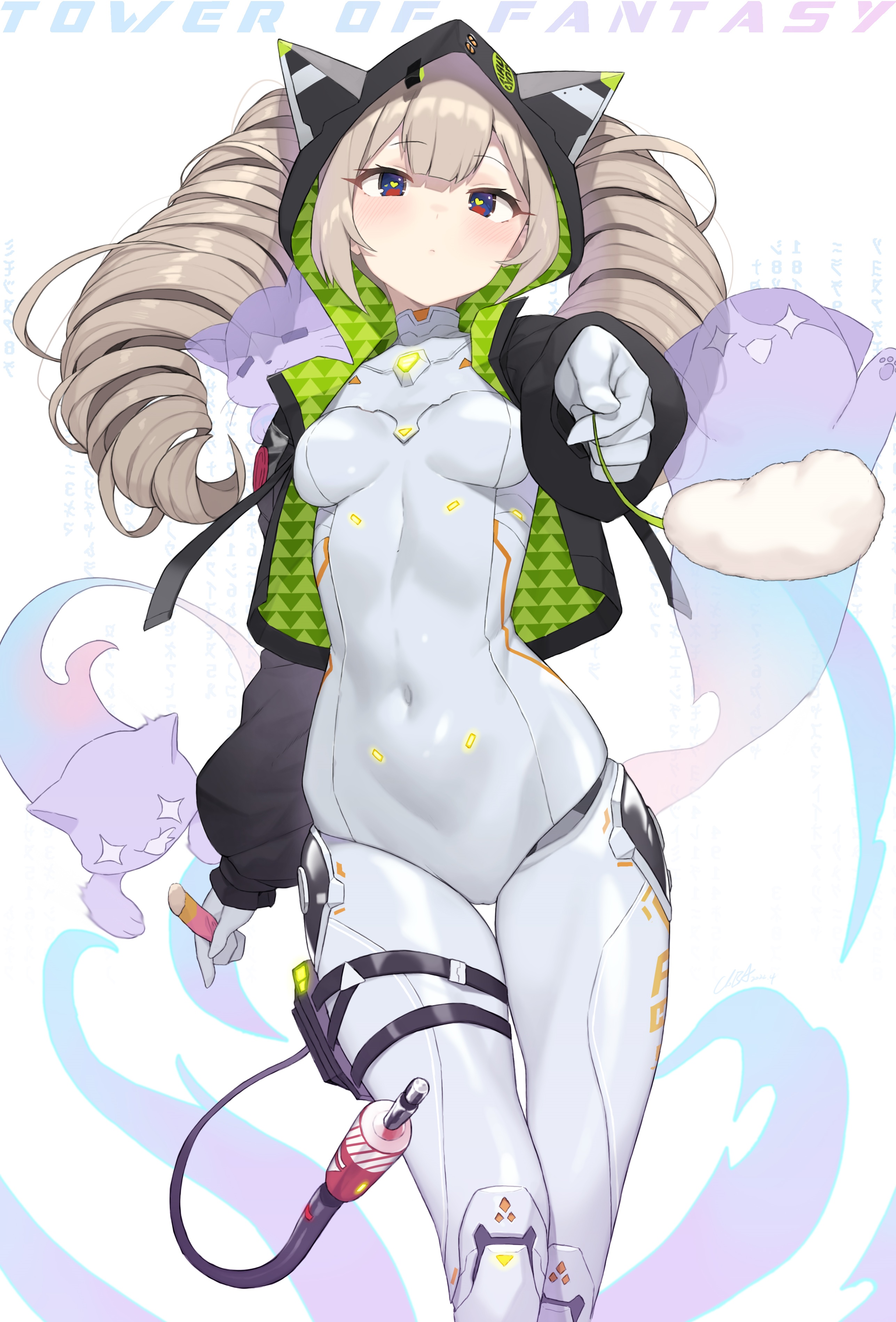 Cloba from Tower of Fantasy with cat companions HD Phone Wallpaper