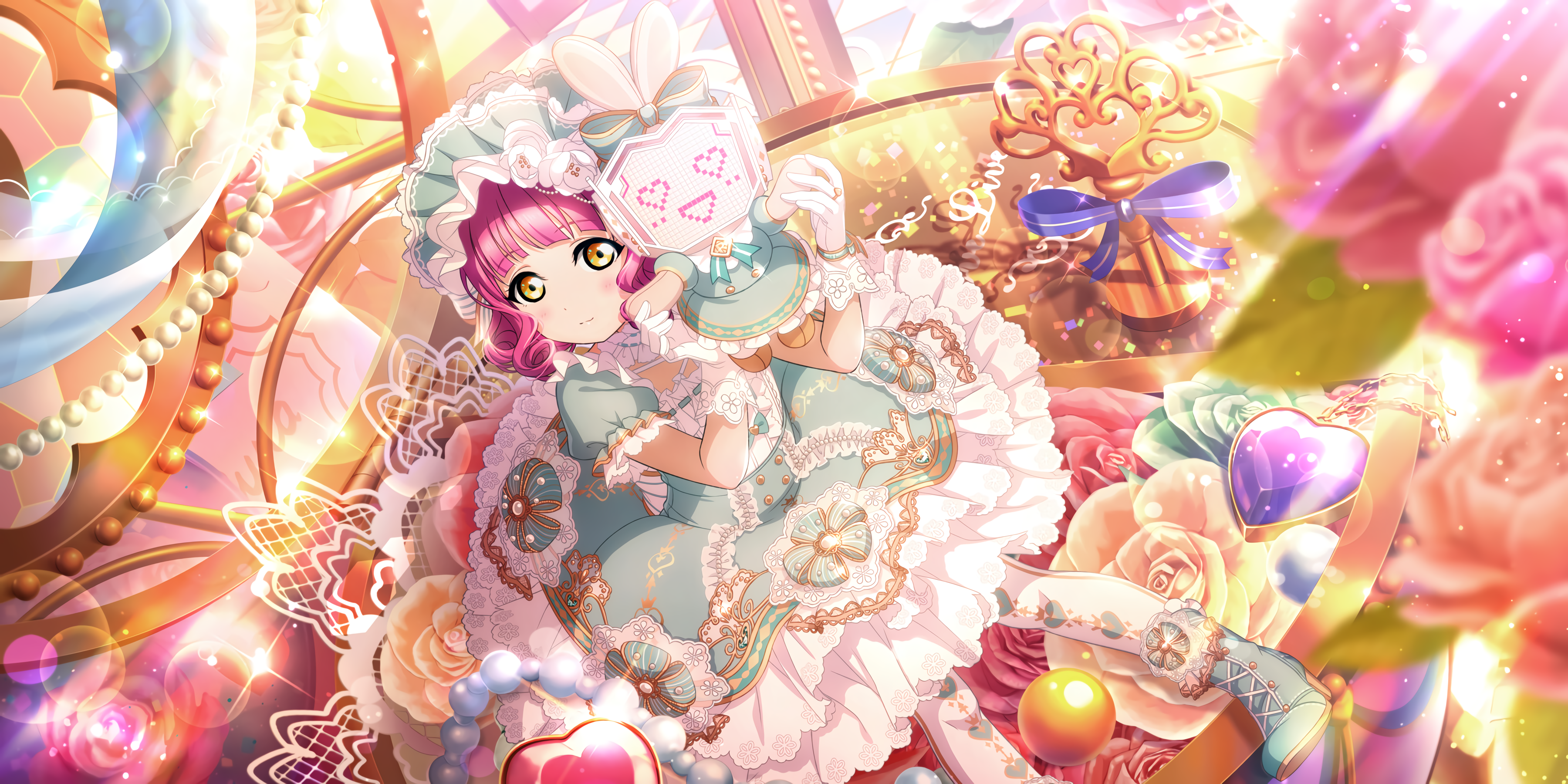 Tennoji Rina in a Lolita dress with a mask HD Wallpaper