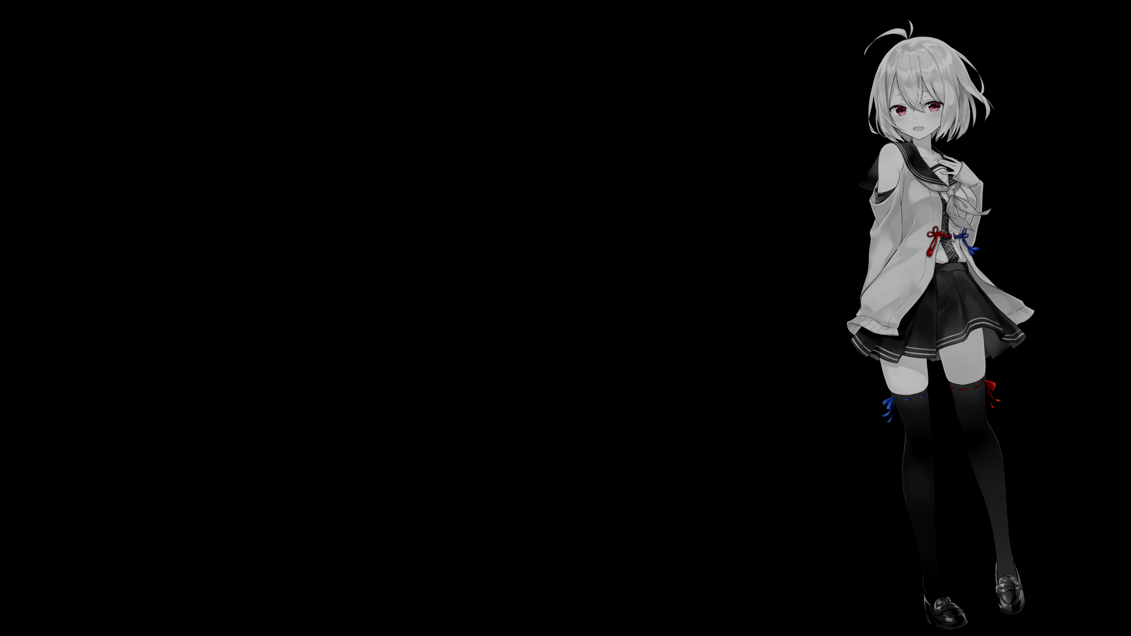 selective coloring school uniform schoolgirl black dark HD Wallpaper