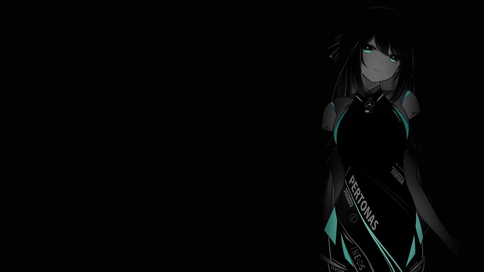 Anime girl in Petronas racing outfit HD Wallpaper