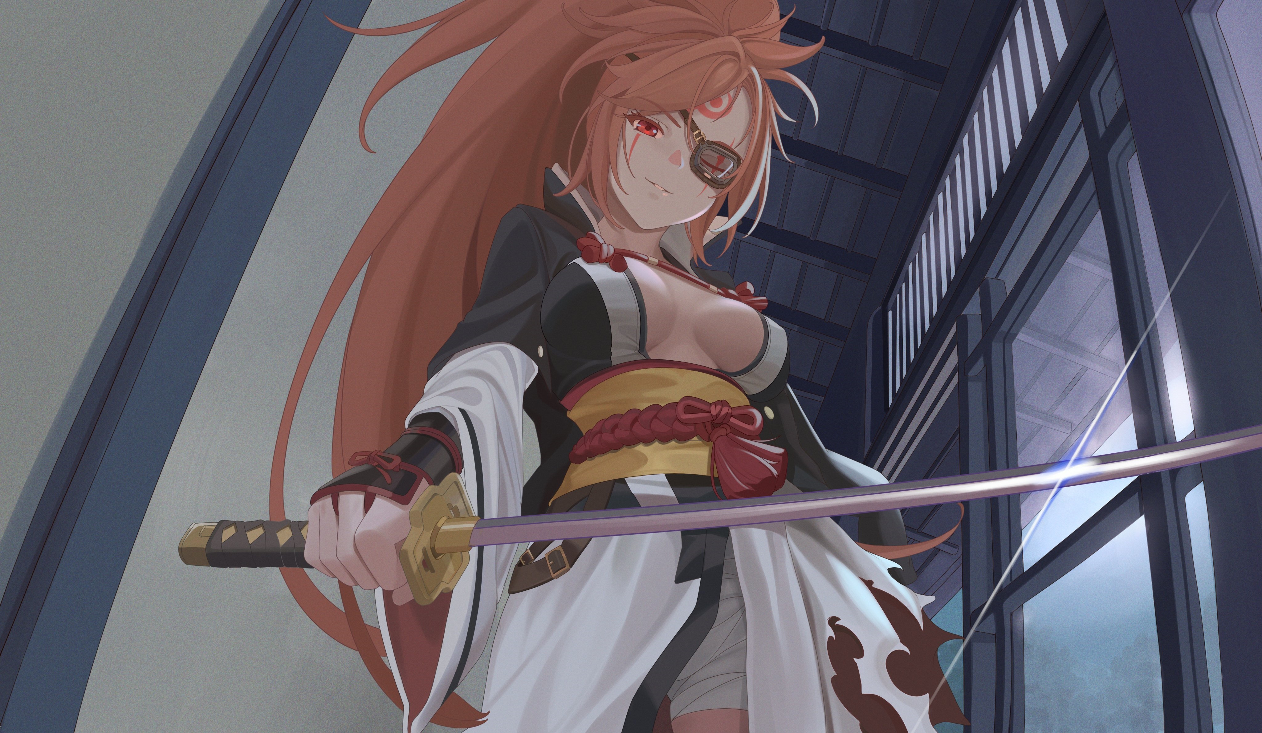 4K Baiken from Guilty Gear with Katana HD Wallpaper