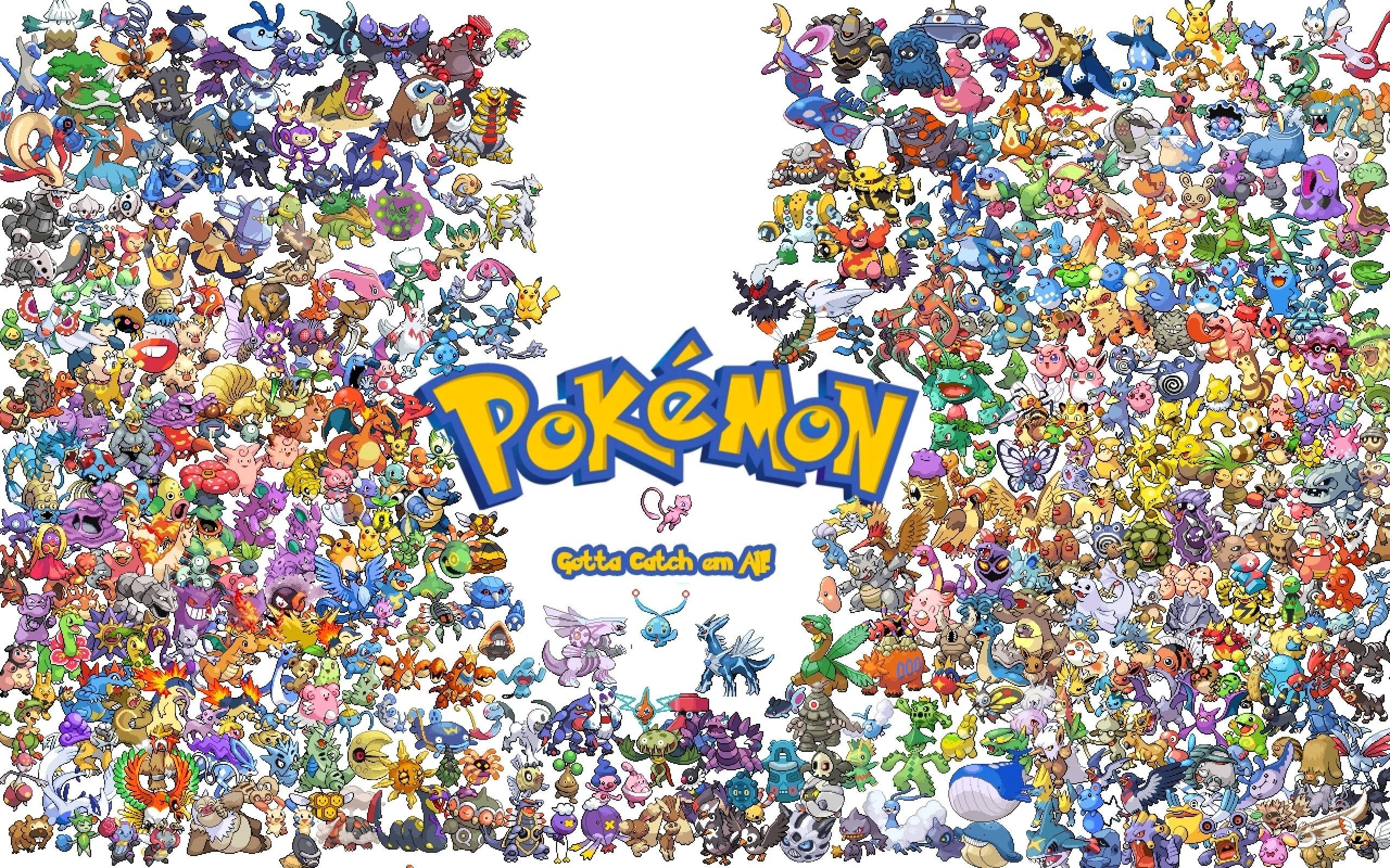 Pokémon Collage with "Gotta Catch 'Em All!" HD Wallpaper