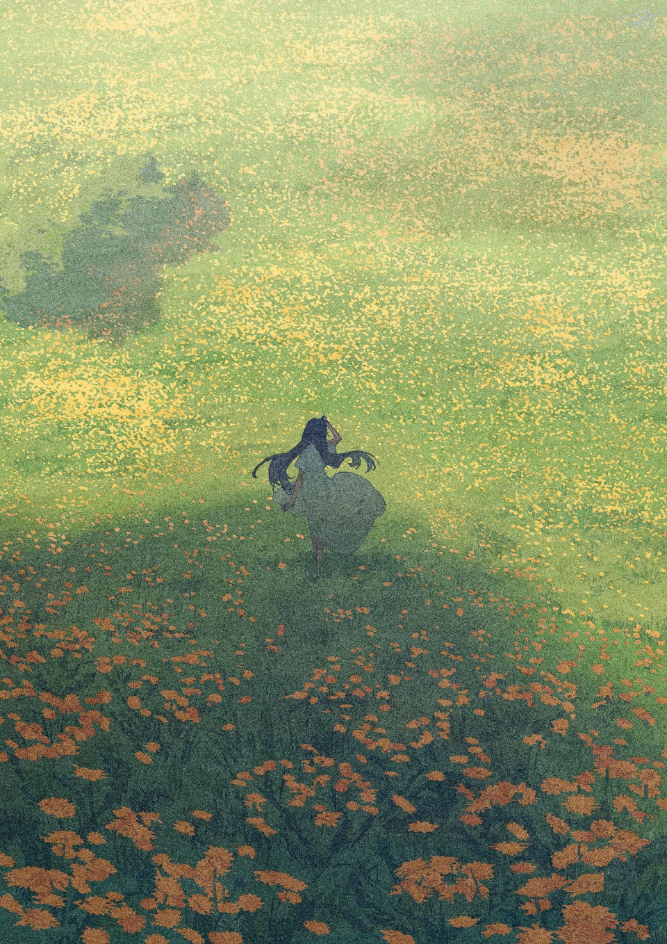 Girl in a field of flowers HD Phone Wallpaper