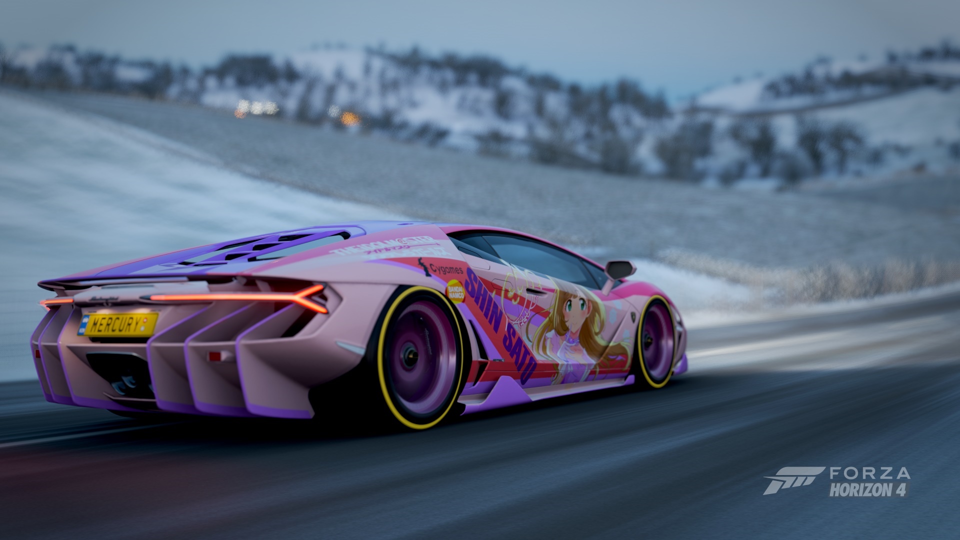 Lamborghini Centenario with anime livery in Forza Horizon 4 HD Wallpaper