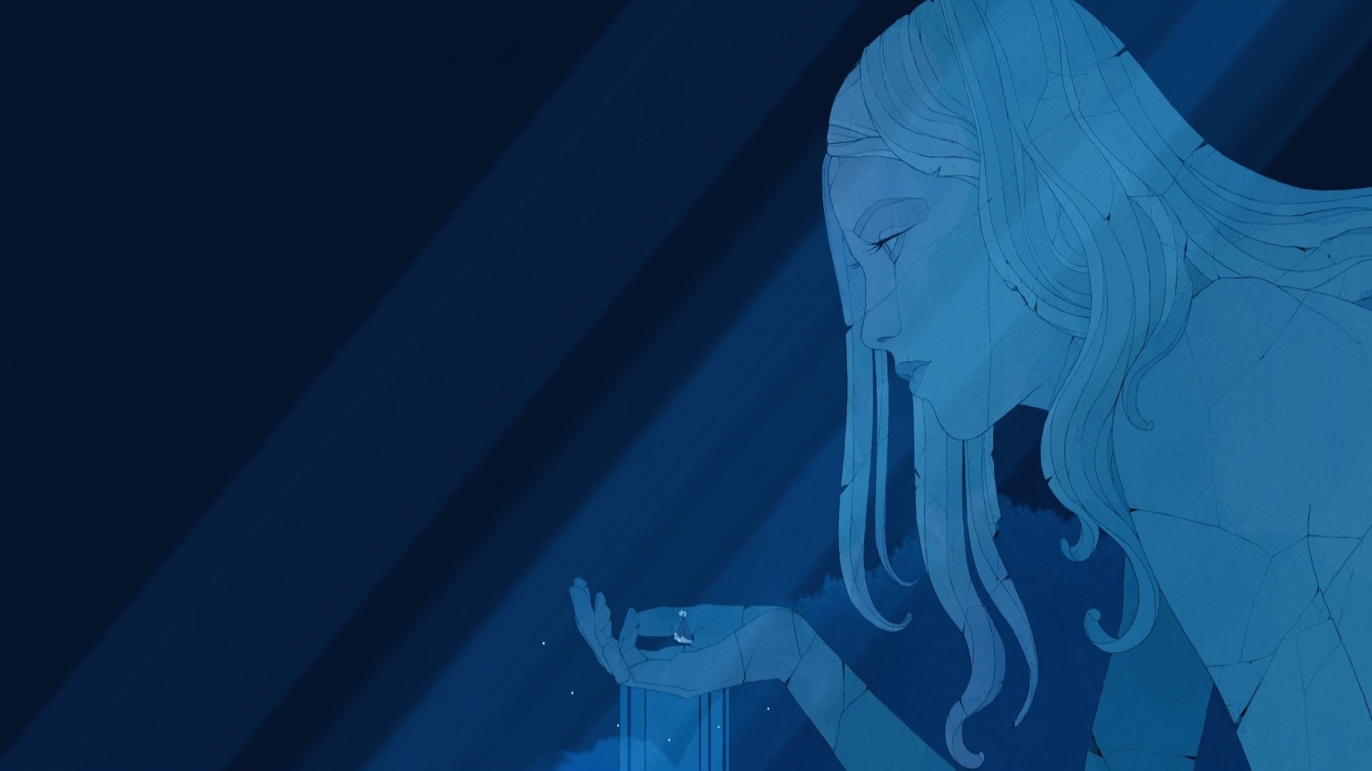 Gris video game art of a woman holding a ring HD Wallpaper