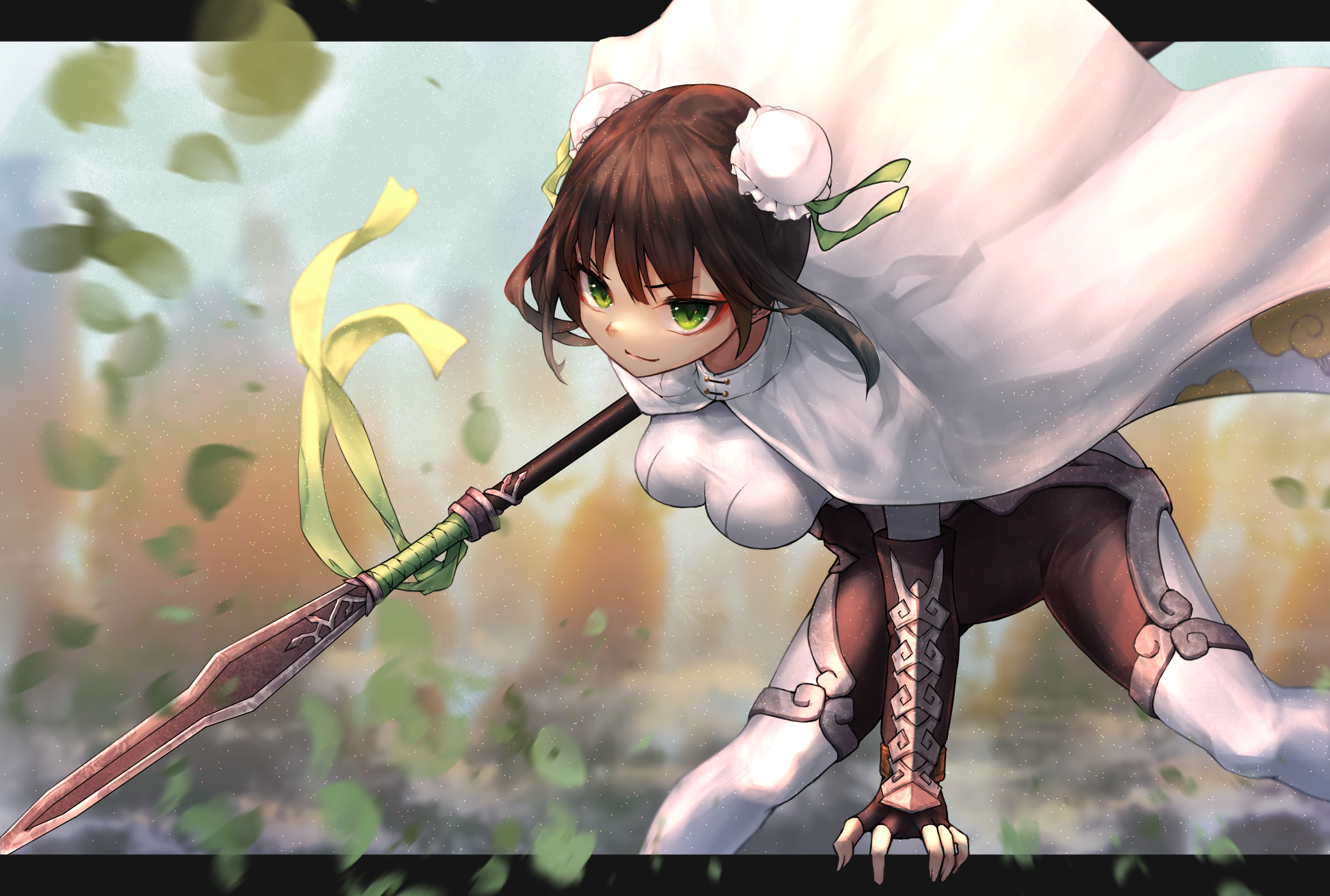 Qin Liangyu from Fate/Grand Order with a spear HD Wallpaper