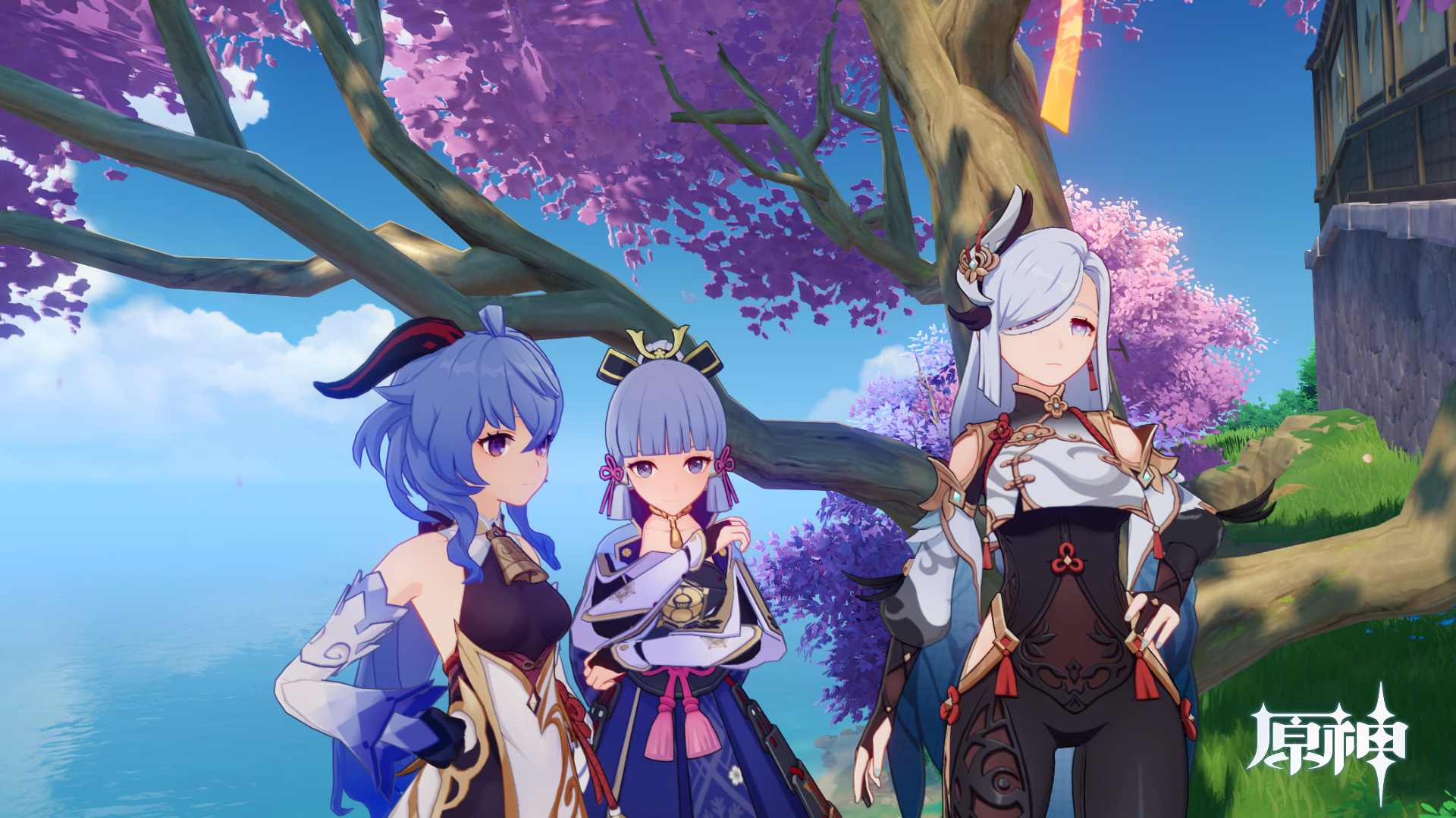 Genshin Impact: Ganyu, Ayaka, and Shenhe HD Wallpaper