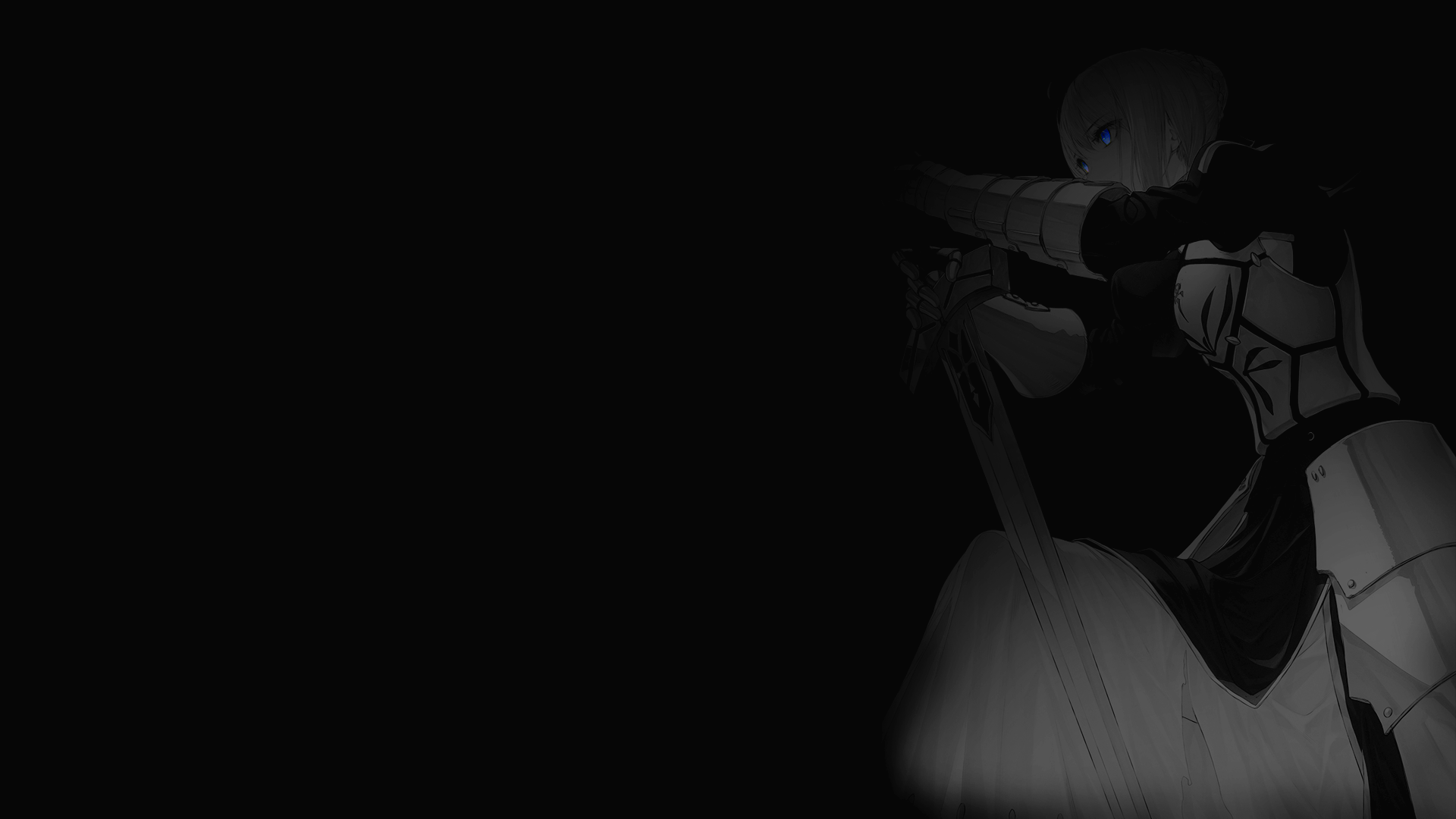 Saber from Fate series with blue eyes and sword HD Wallpaper
