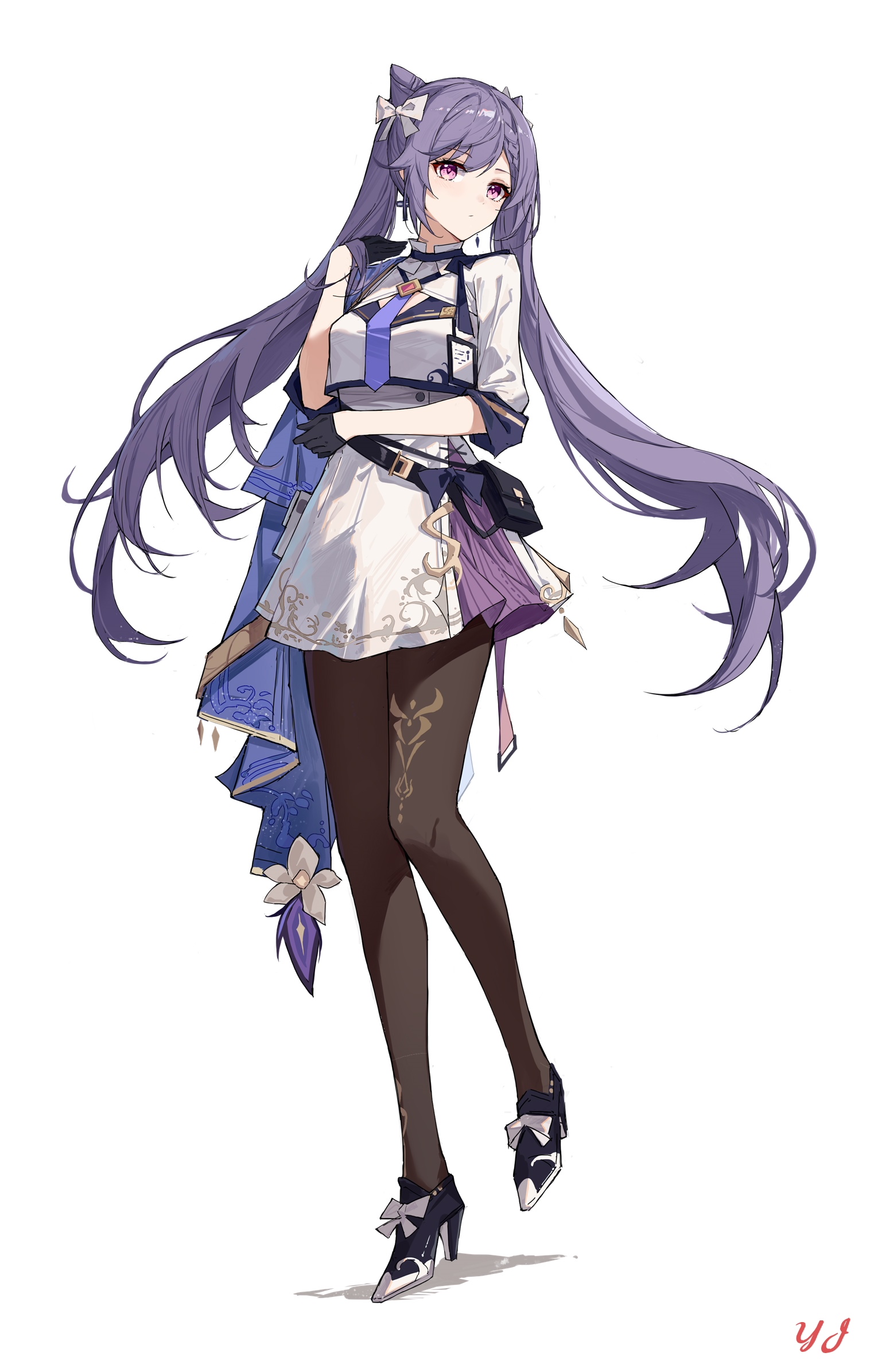 Keqing from Genshin Impact with purple hair HD Phone Wallpaper