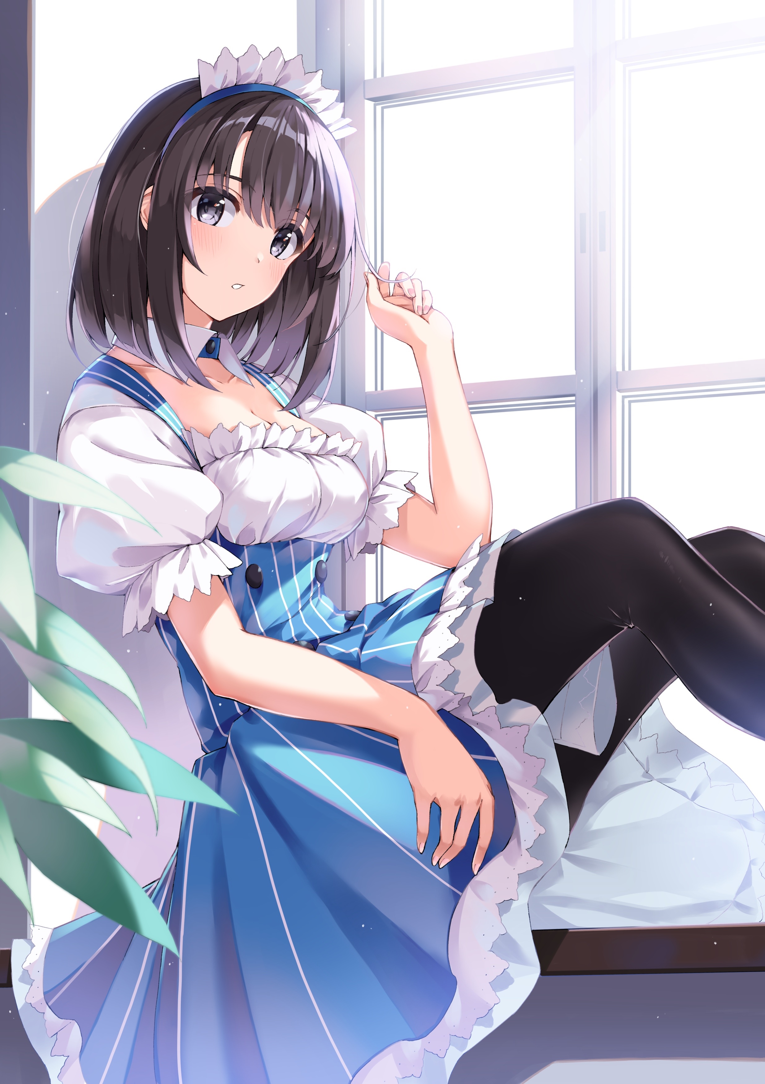 Katou Megumi in a maid outfit HD Phone Wallpaper