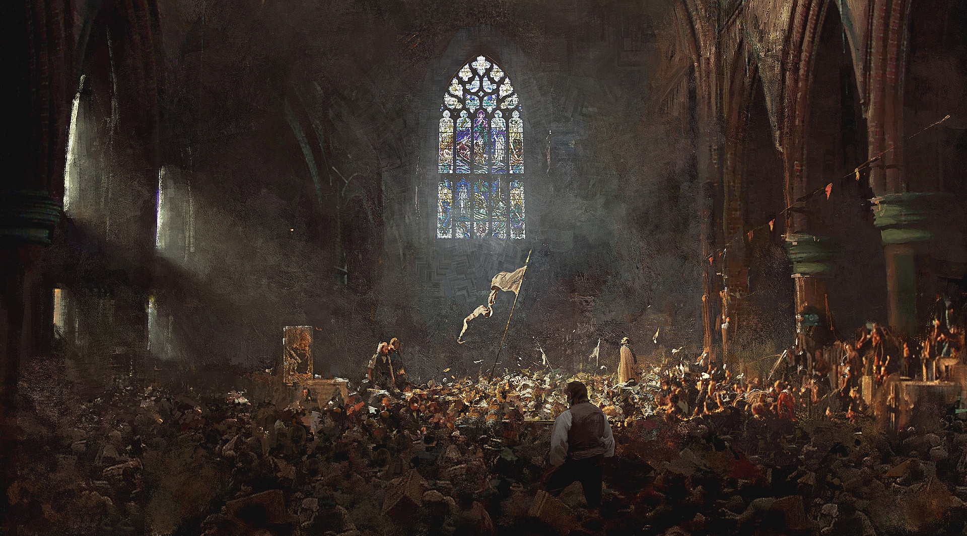 Crowd in a church during the French Revolution HD Wallpaper
