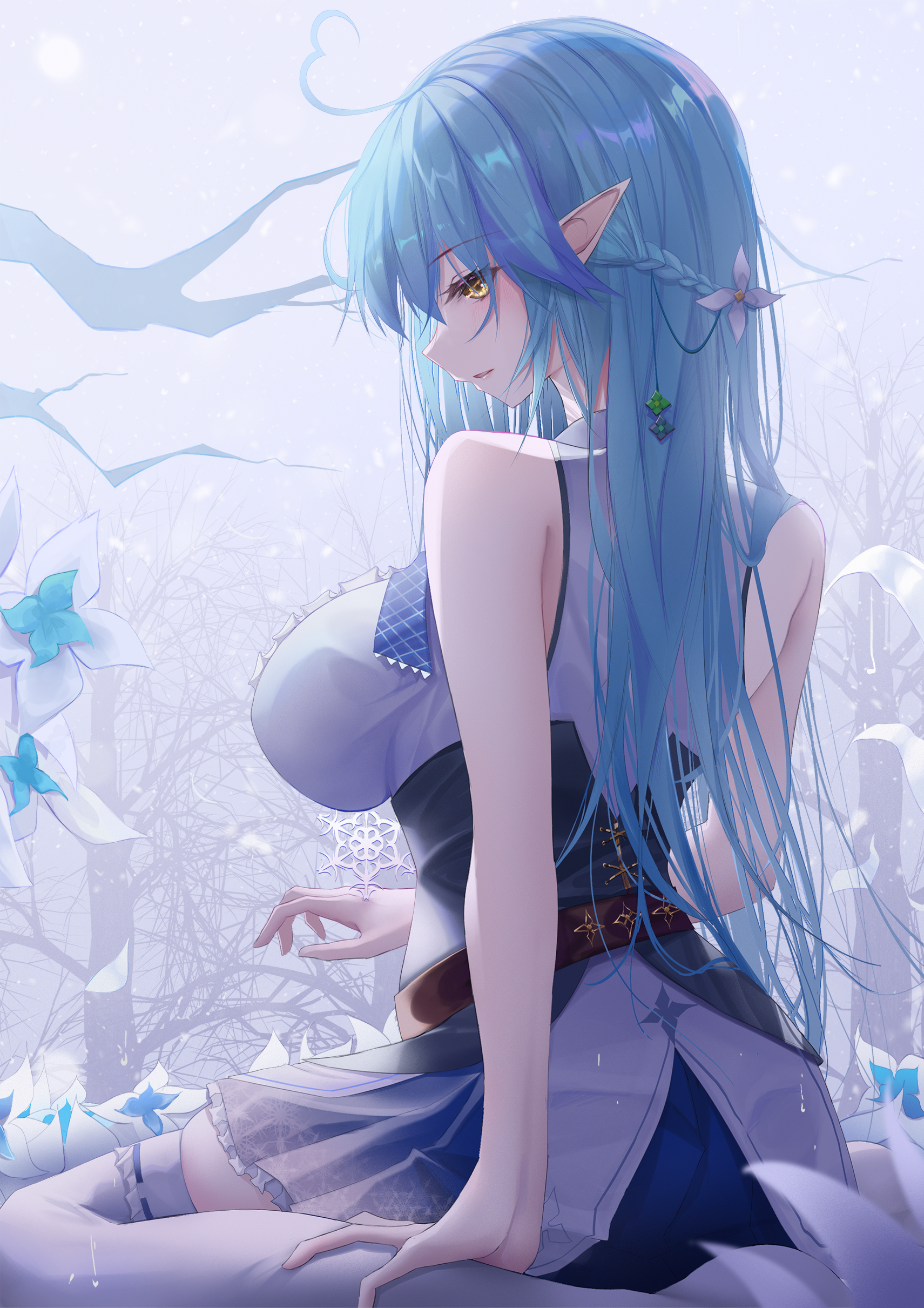 Yukihana Lamy in a Wintery Scene HD Phone Wallpaper