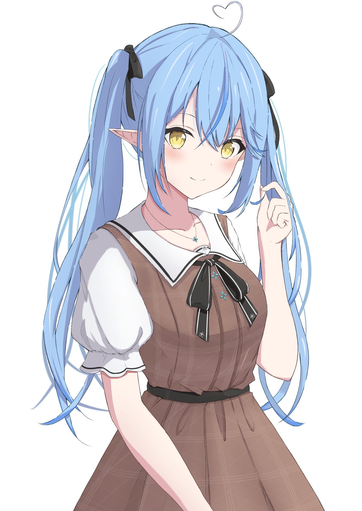 Yukihana Lamy fan art with blue hair and yellow eyes HD Phone Wallpaper