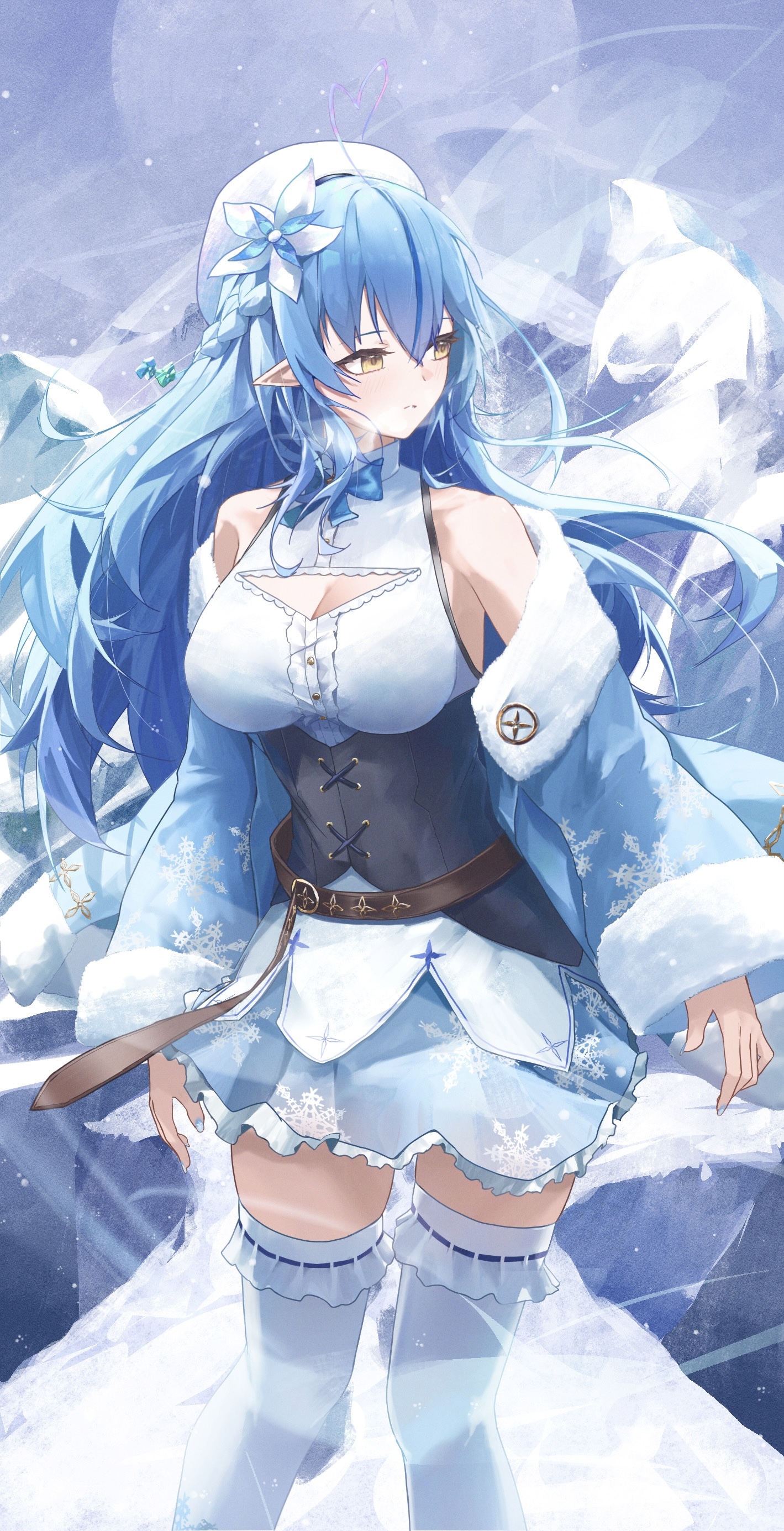 Yukihana Lamy in a Winter Outfit HD Phone Wallpaper