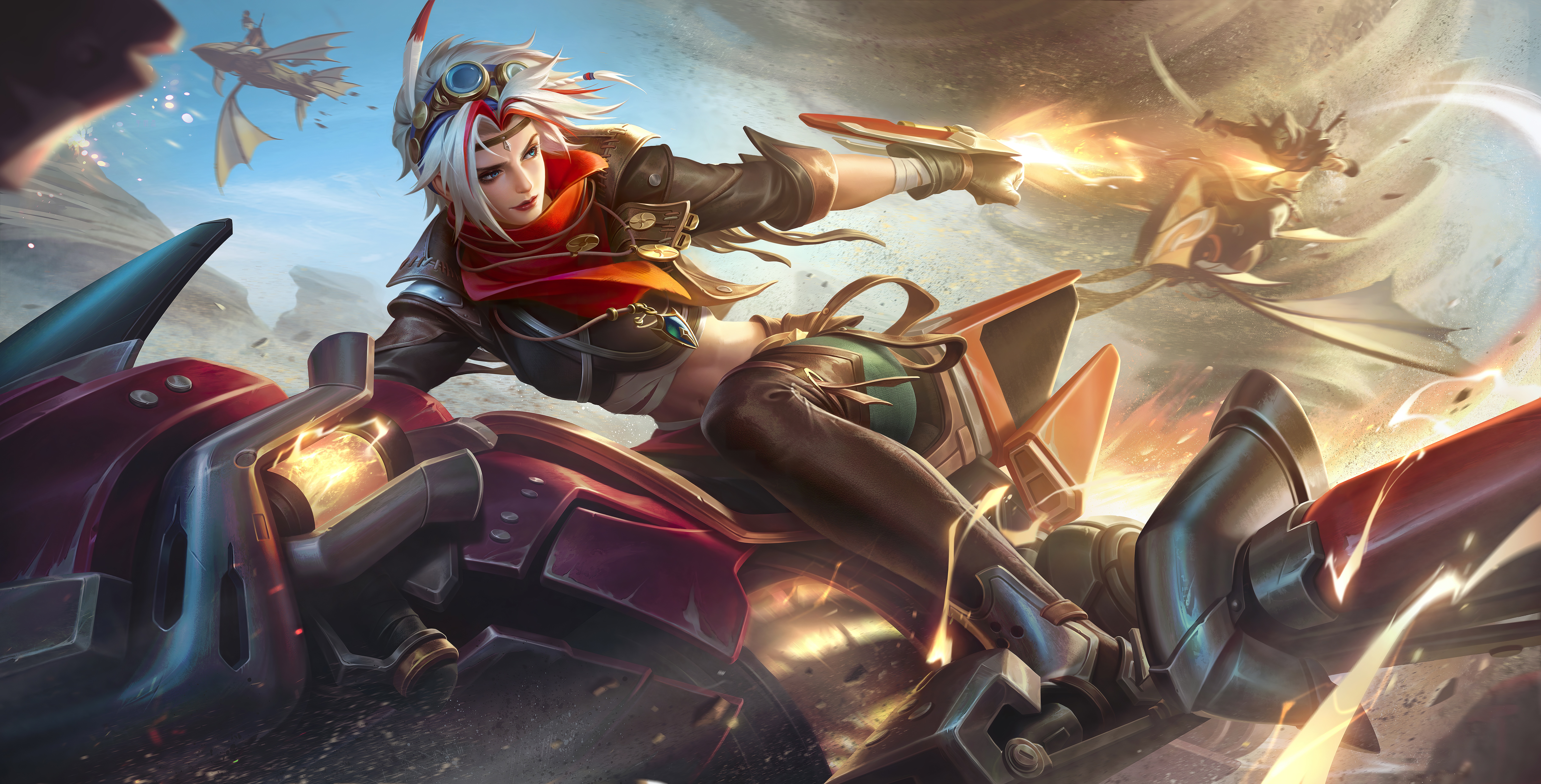 4K Honor of Kings: A Woman on a Motorcycle HD Wallpaper