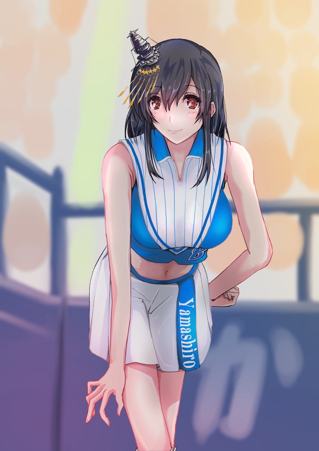 Yamashiro from Kantai Collection in a cheerleader outfit HD Phone Wallpaper