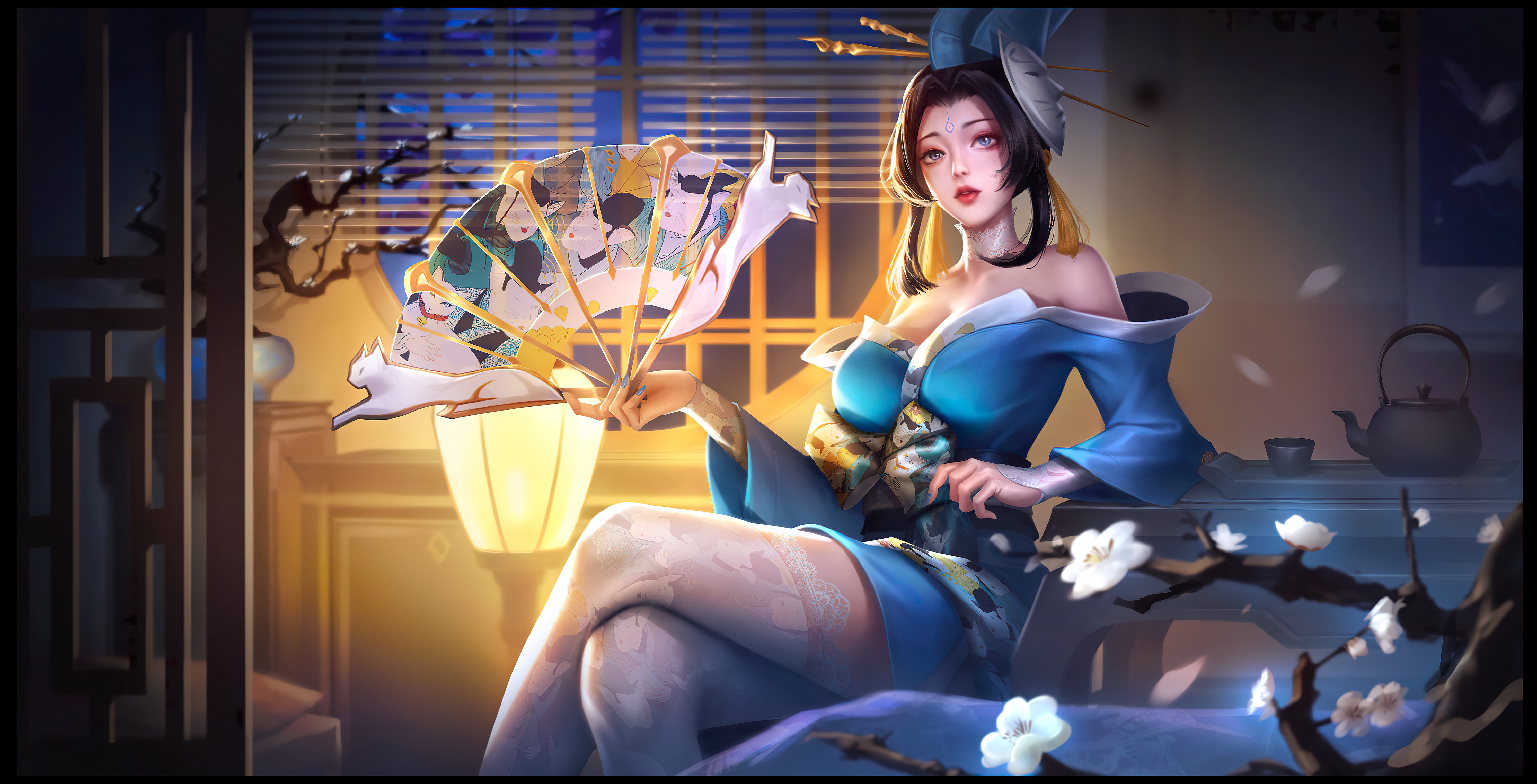 Honor of Kings: Woman with Fan HD Wallpaper