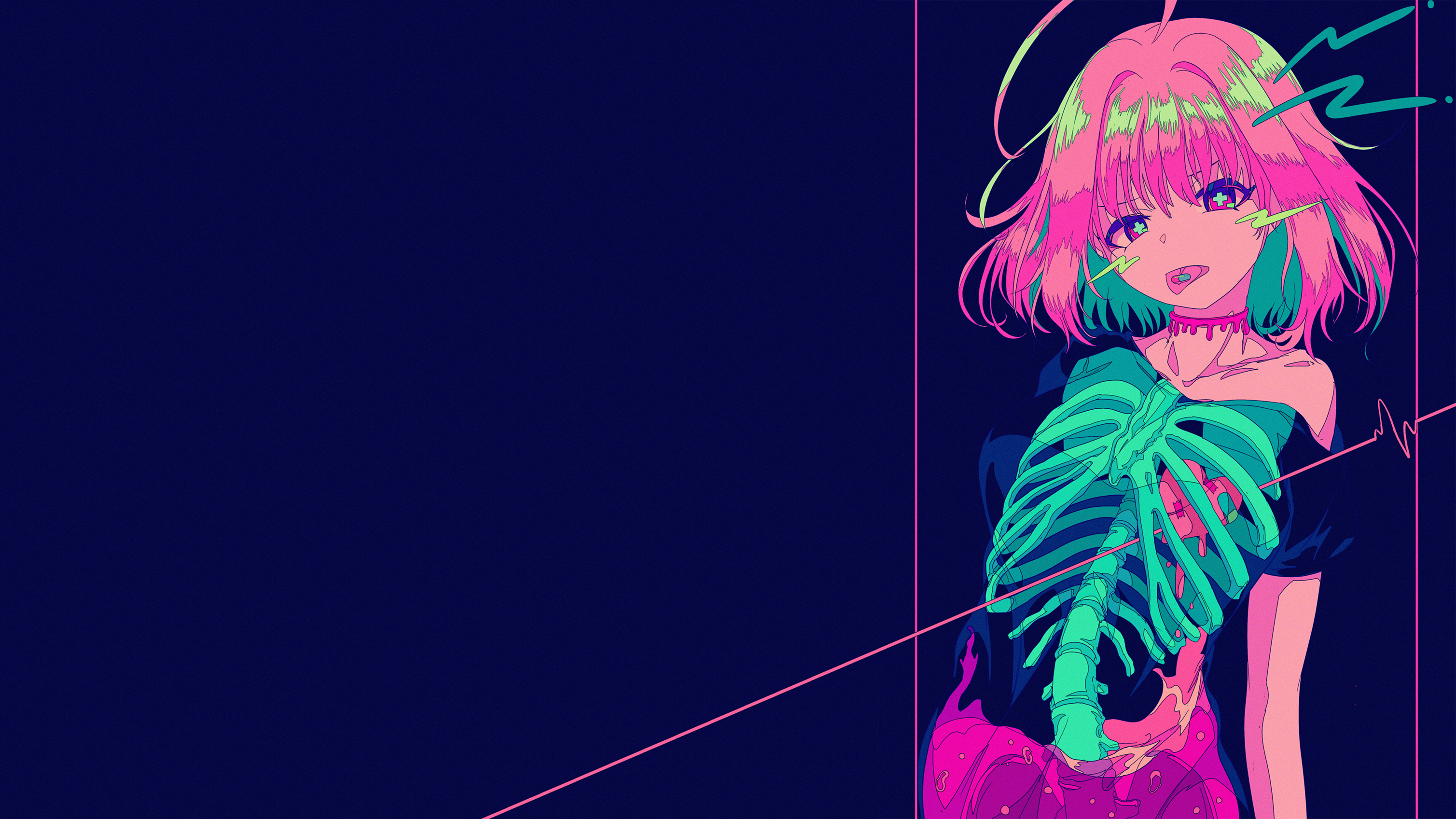 Riamu Yumemi with Skeleton Ribcage HD Wallpaper