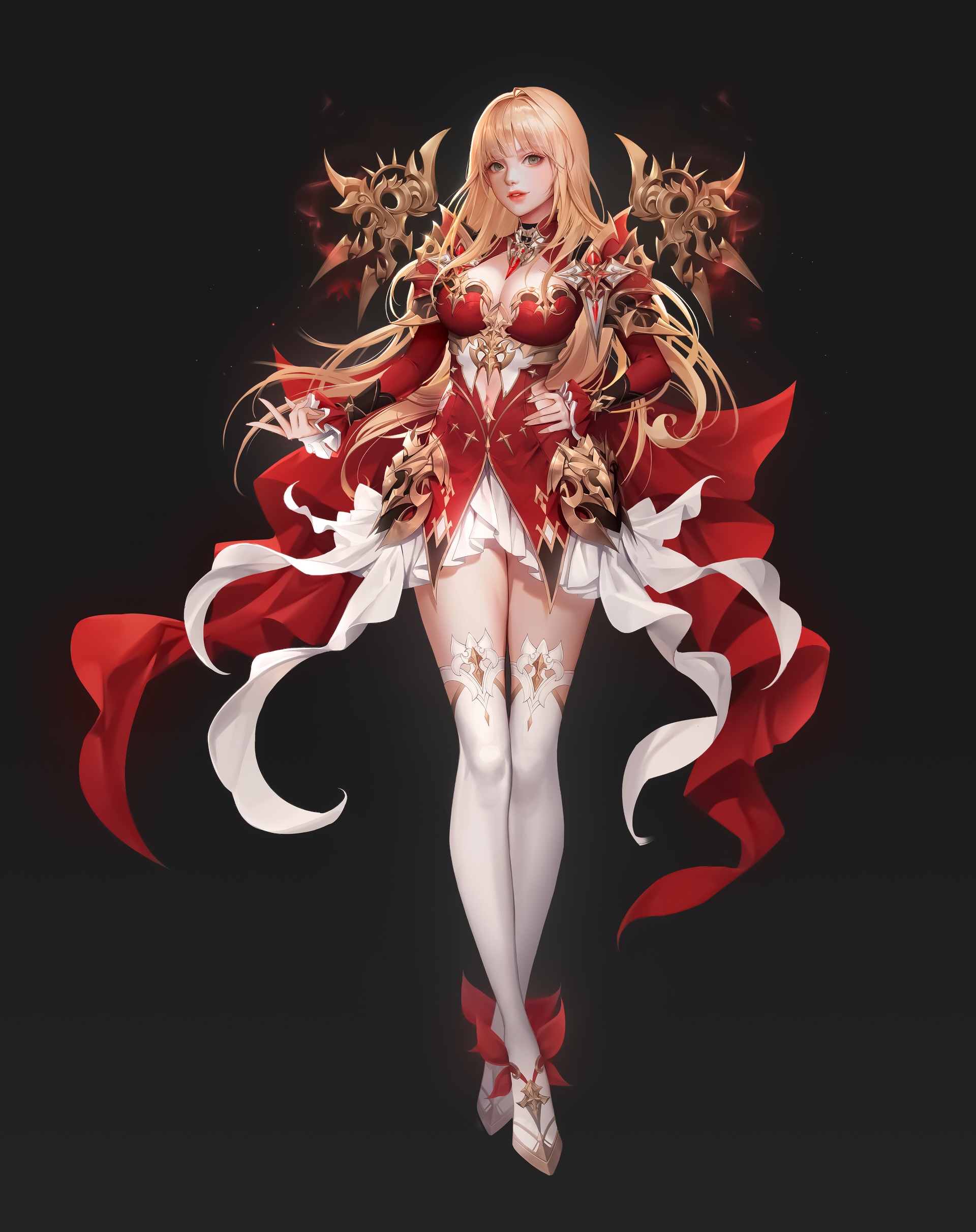 Woman in red and gold magician outfit HD Phone Wallpaper
