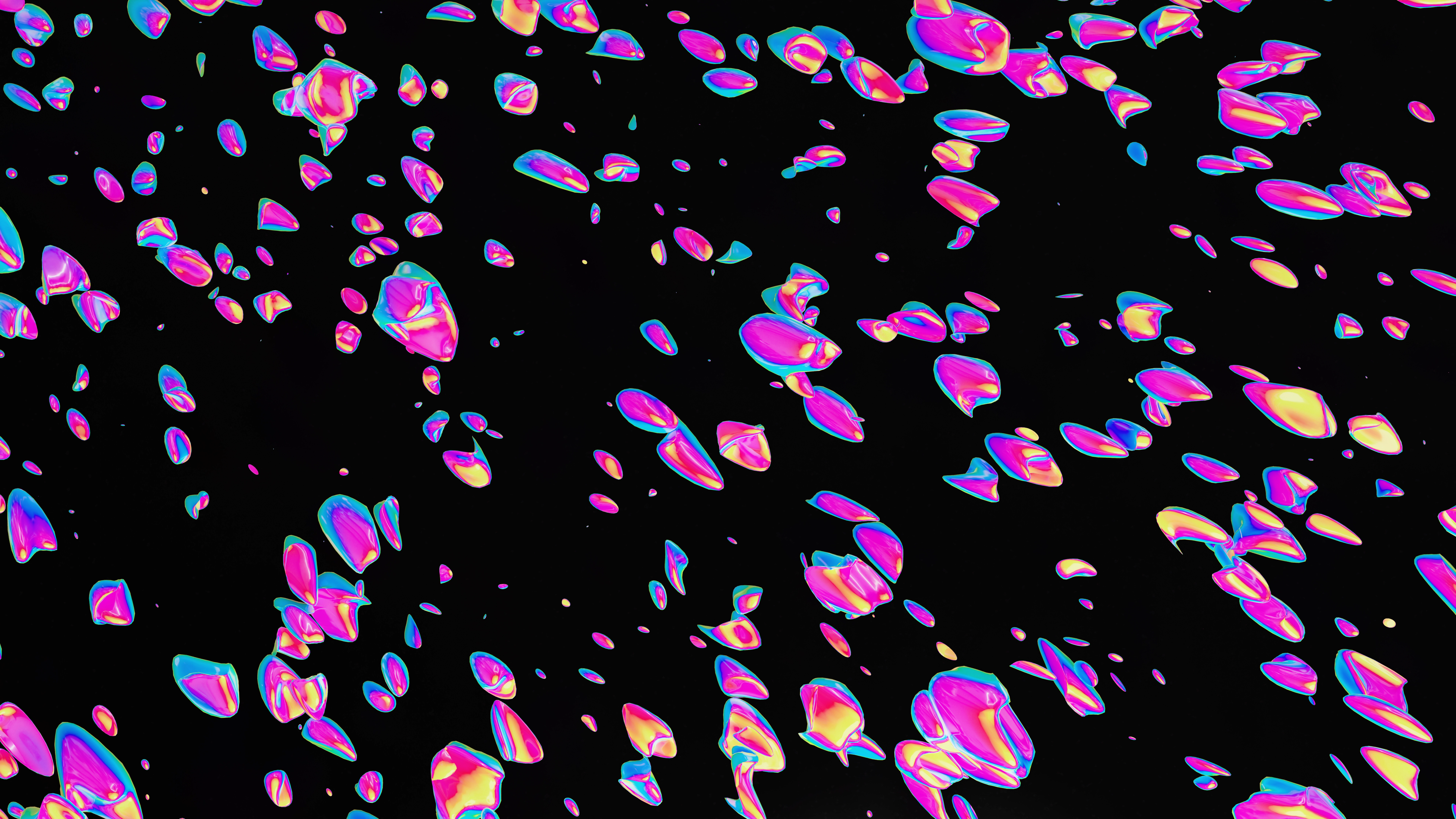 4K Abstract Iridescent Shapes HD Wallpaper