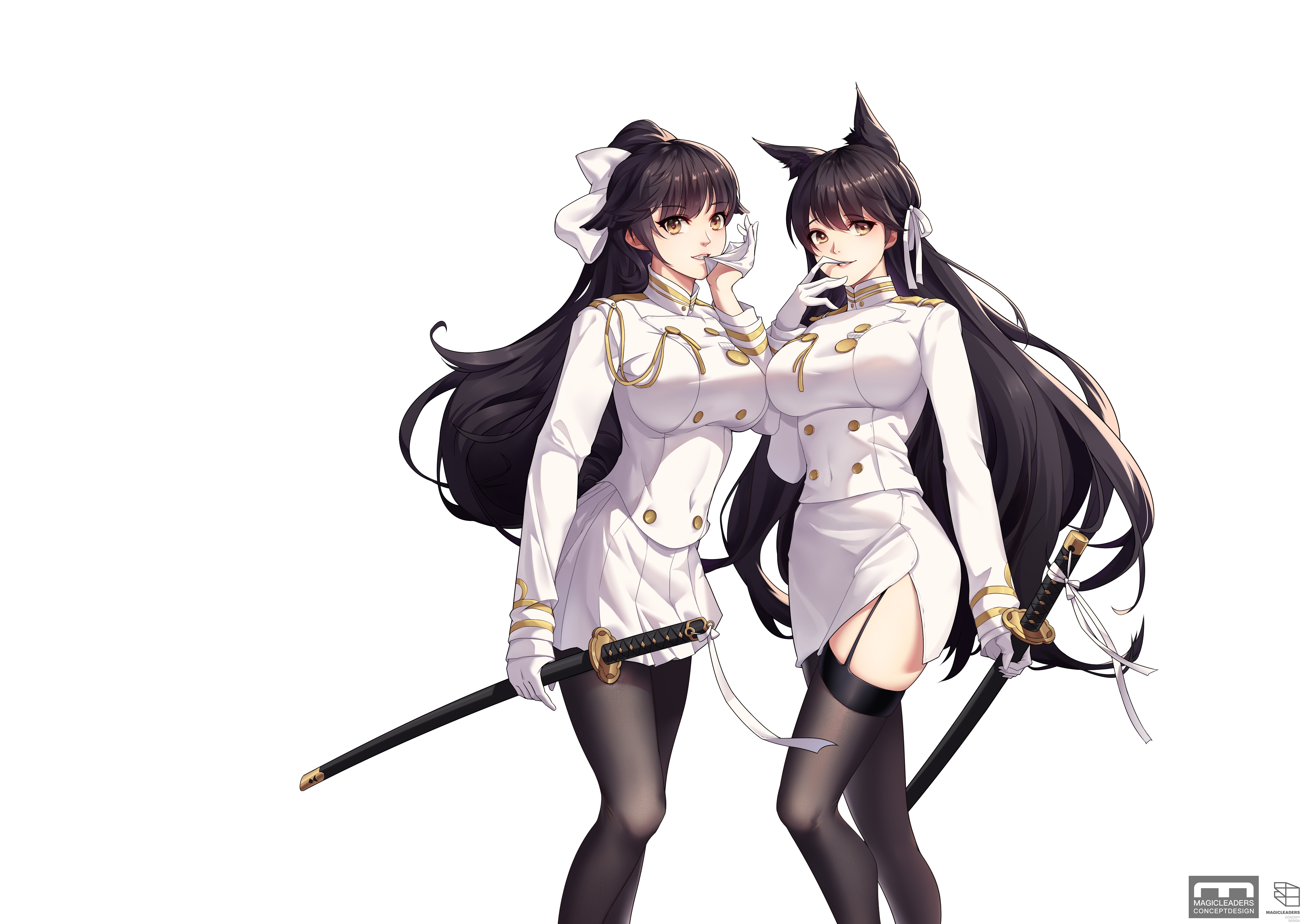 Azur Lane fan art of Atago and Takao HD Wallpaper
