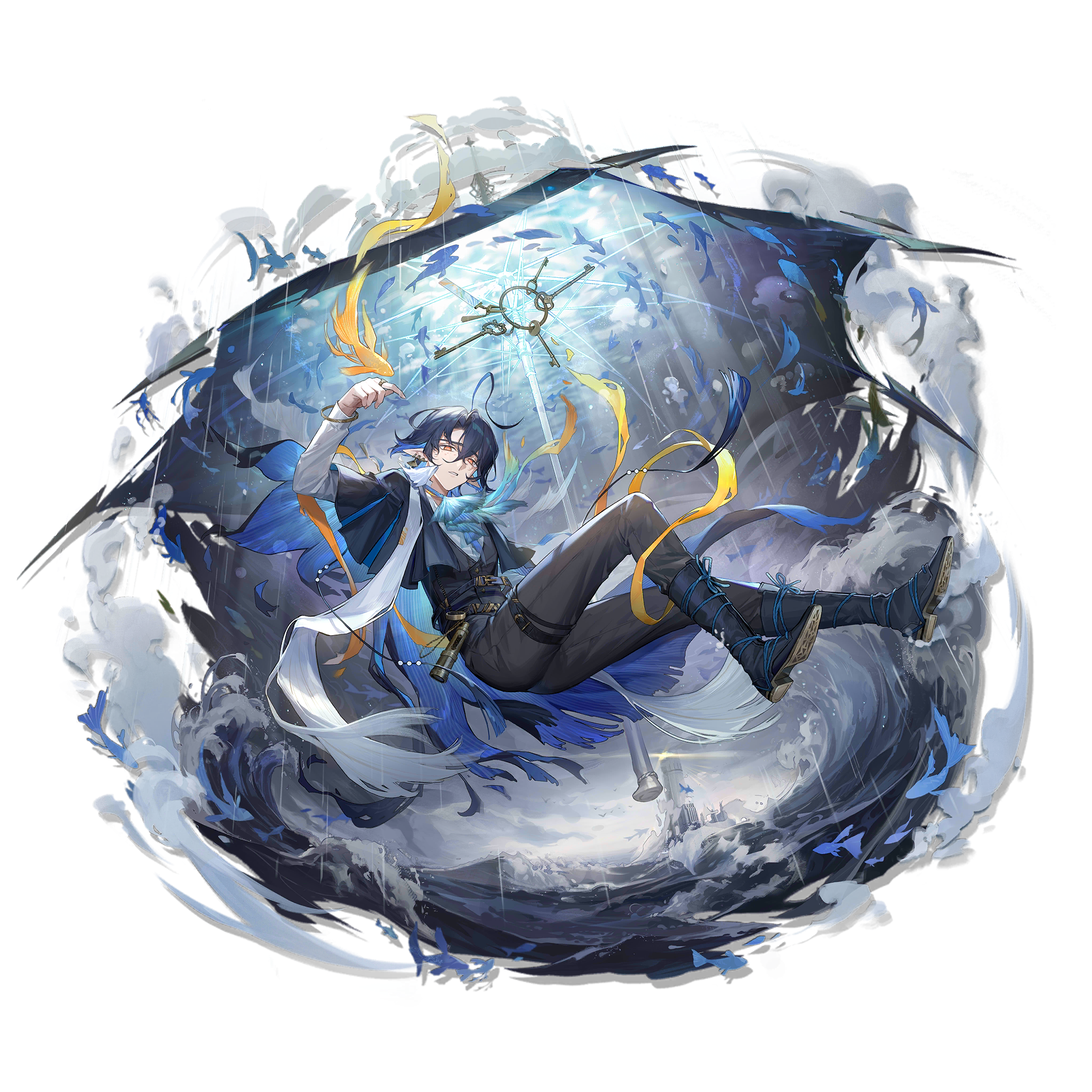 Arknights character with keys and fish HD Wallpaper