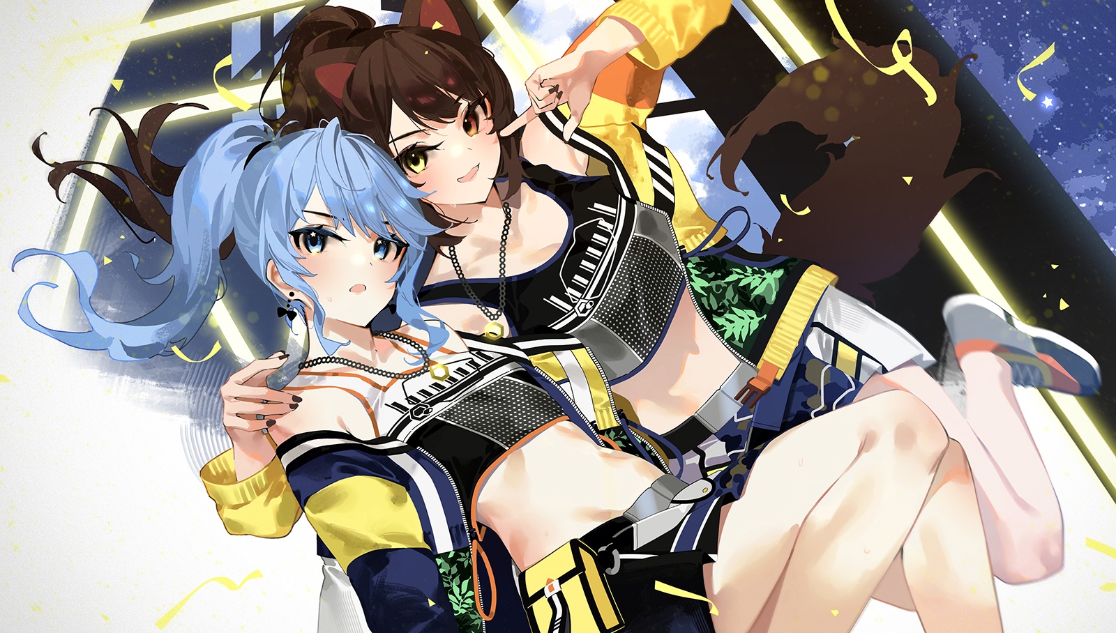 Hoshimachi Suisei and Inui Toko HD Wallpaper