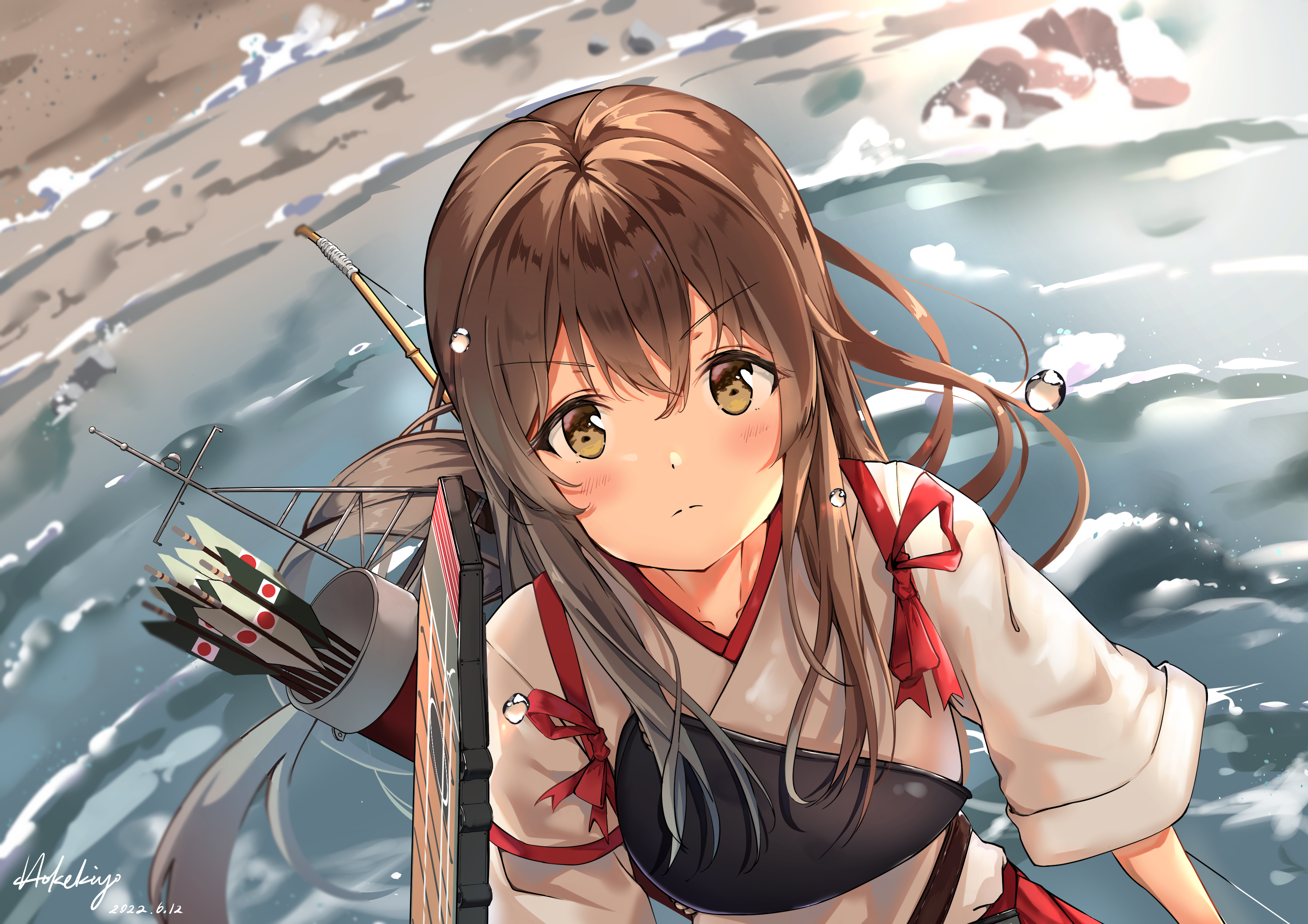 Kantai Collection Akagi fan art with arrows HD Wallpaper