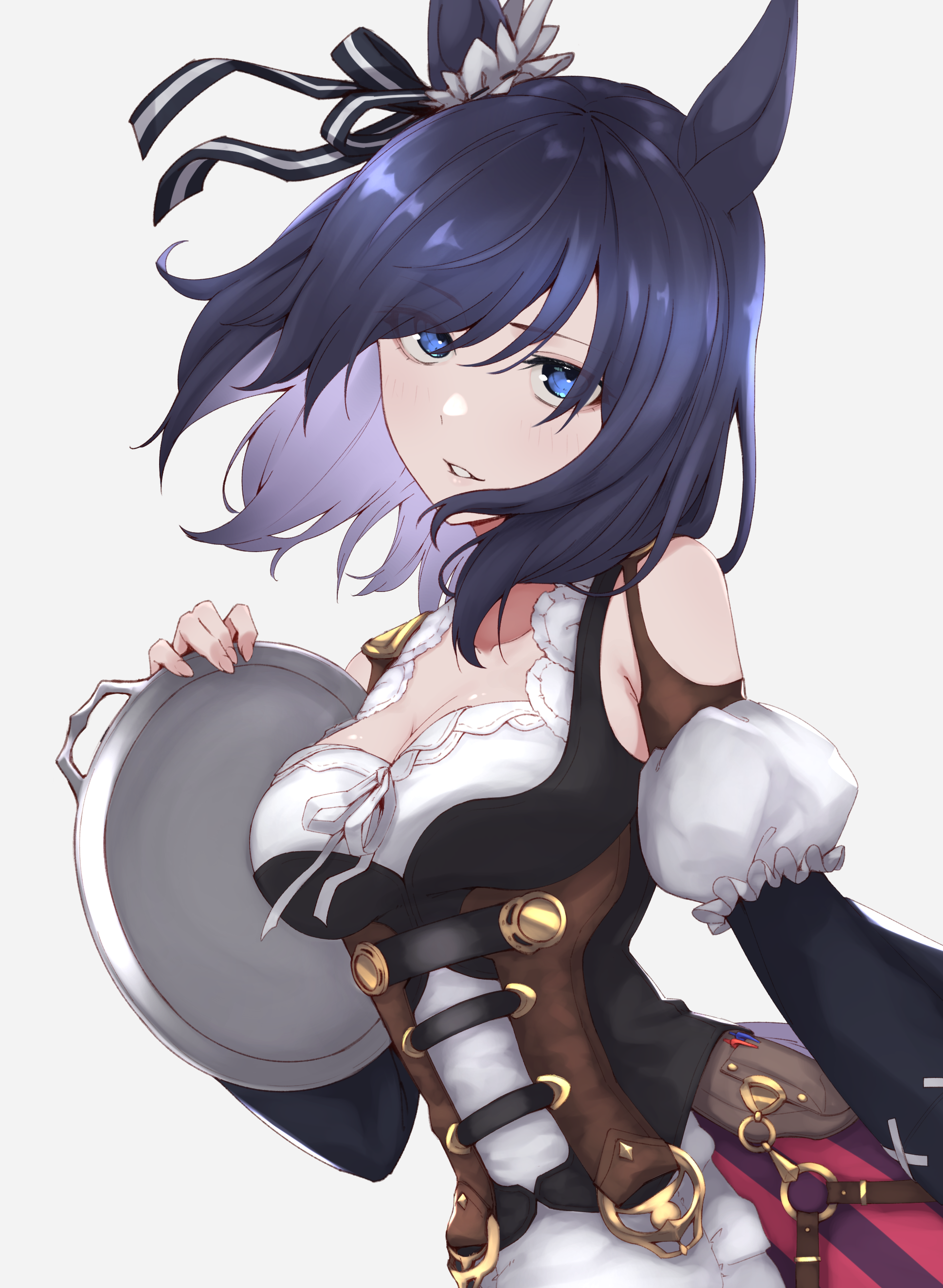 Eishin Flash from Uma Musume Pretty Derby holding a pan HD Phone Wallpaper