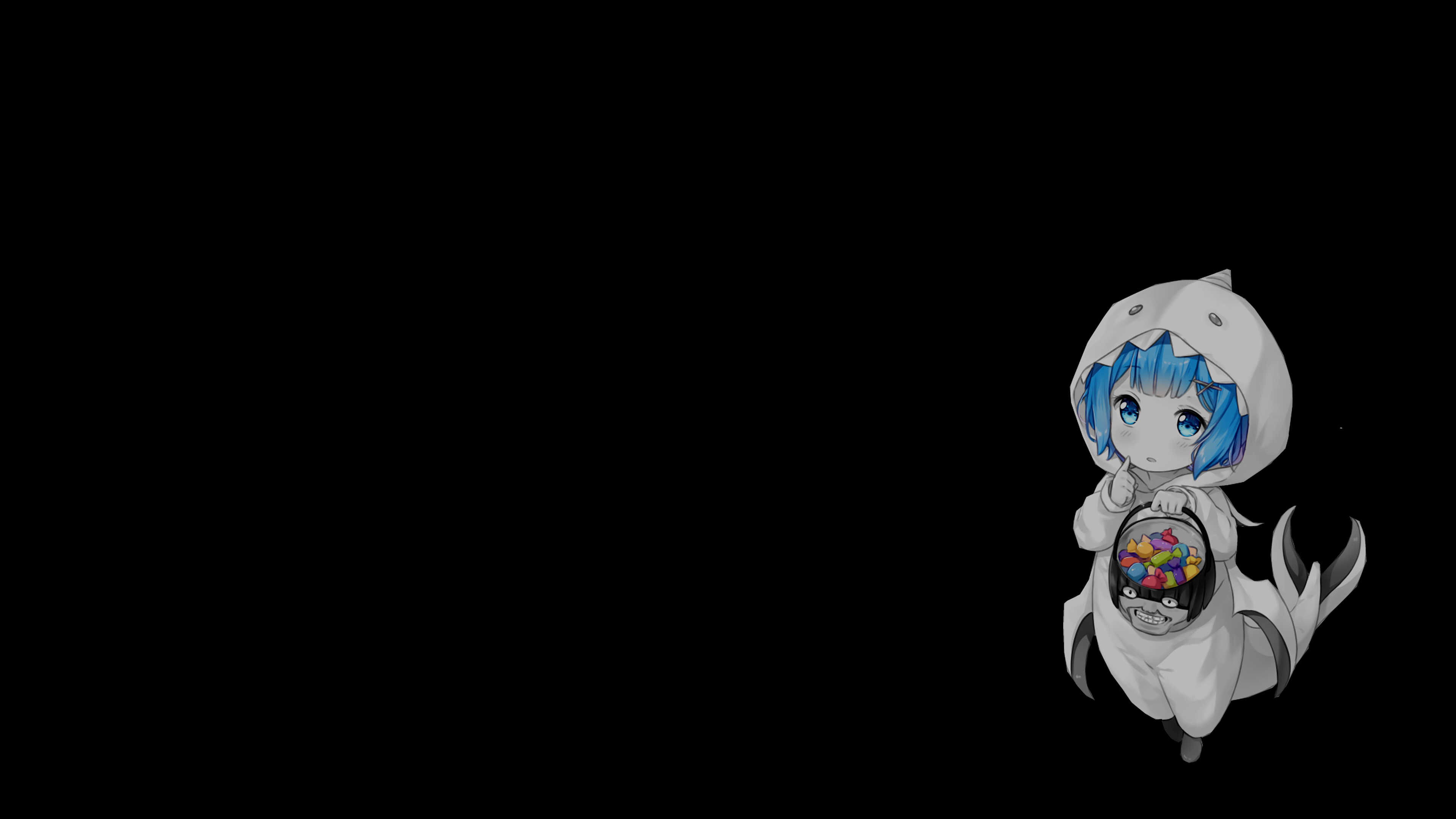 4K Rem in Halloween costume with candy HD Wallpaper