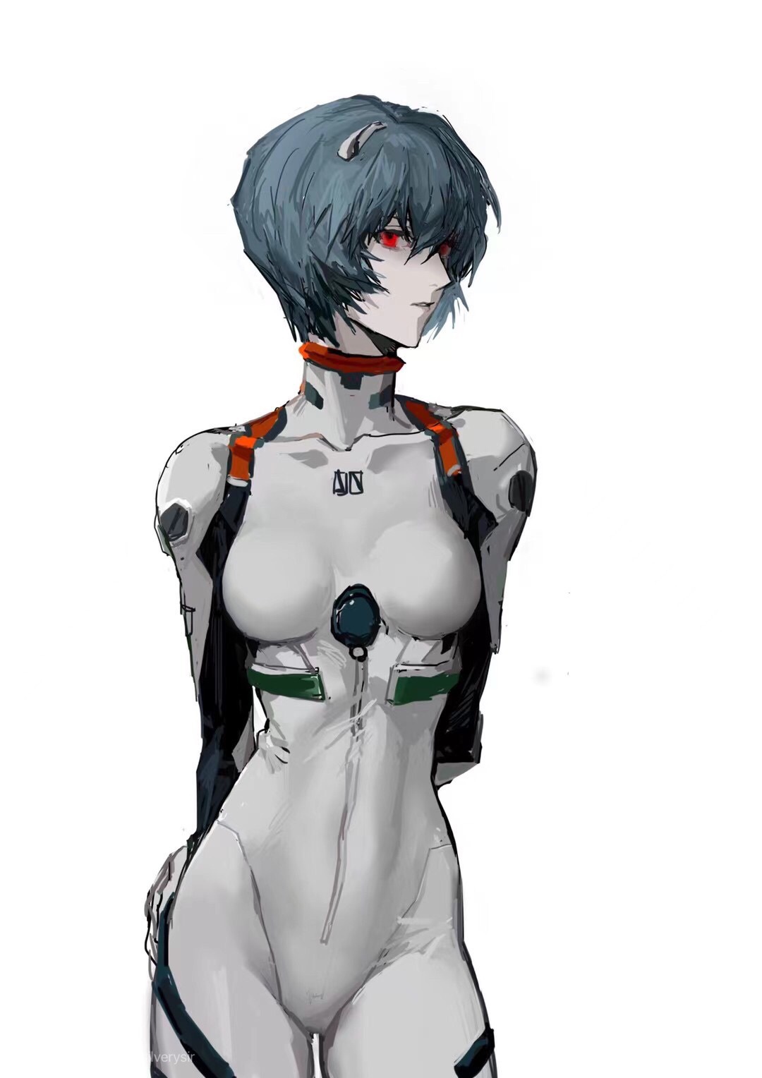 Ayanami Rei in Evangelion Plugsuit Fan Art HD Phone Wallpaper