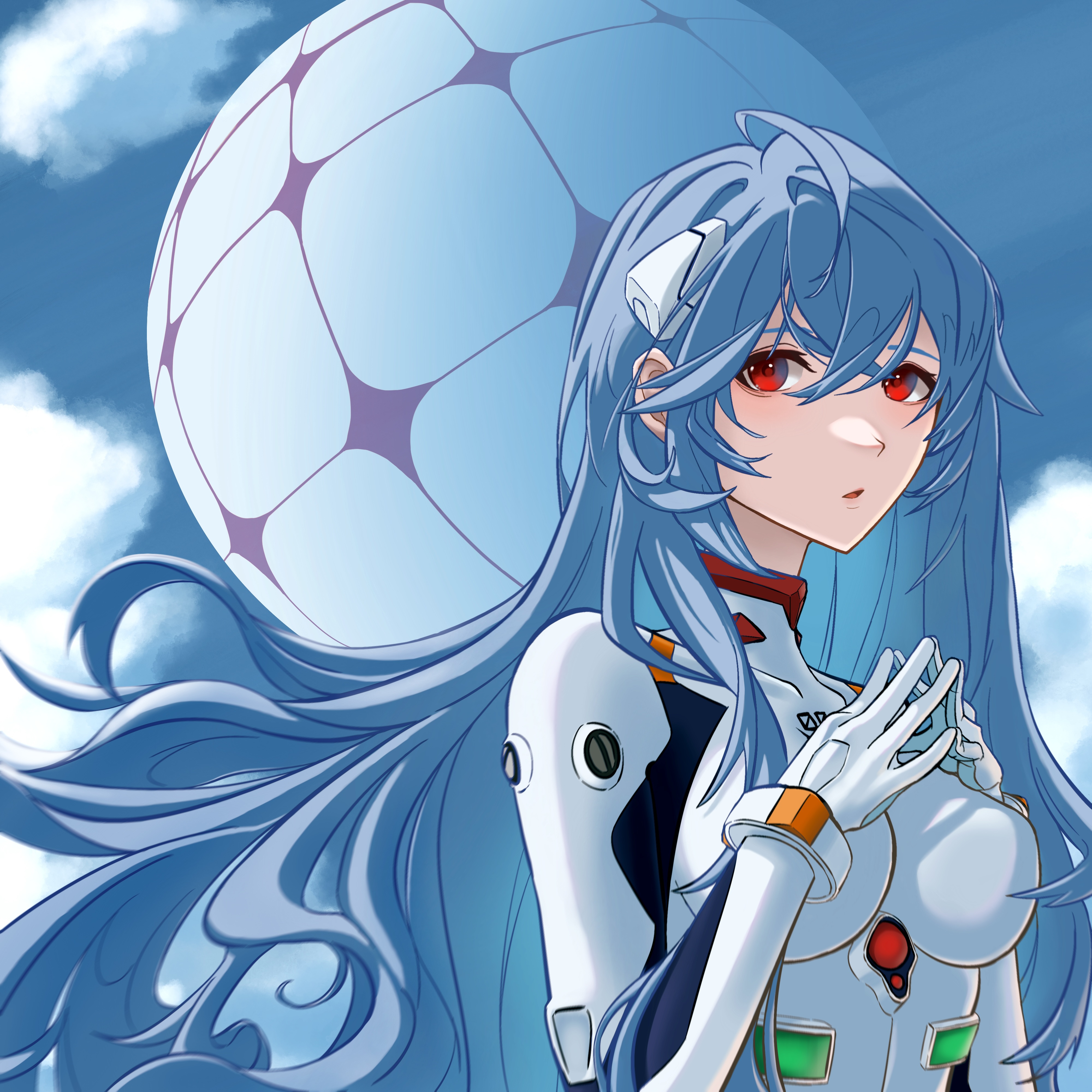 4K Ayanami Rei from Neon Genesis Evangelion fan art HD Wallpaper
