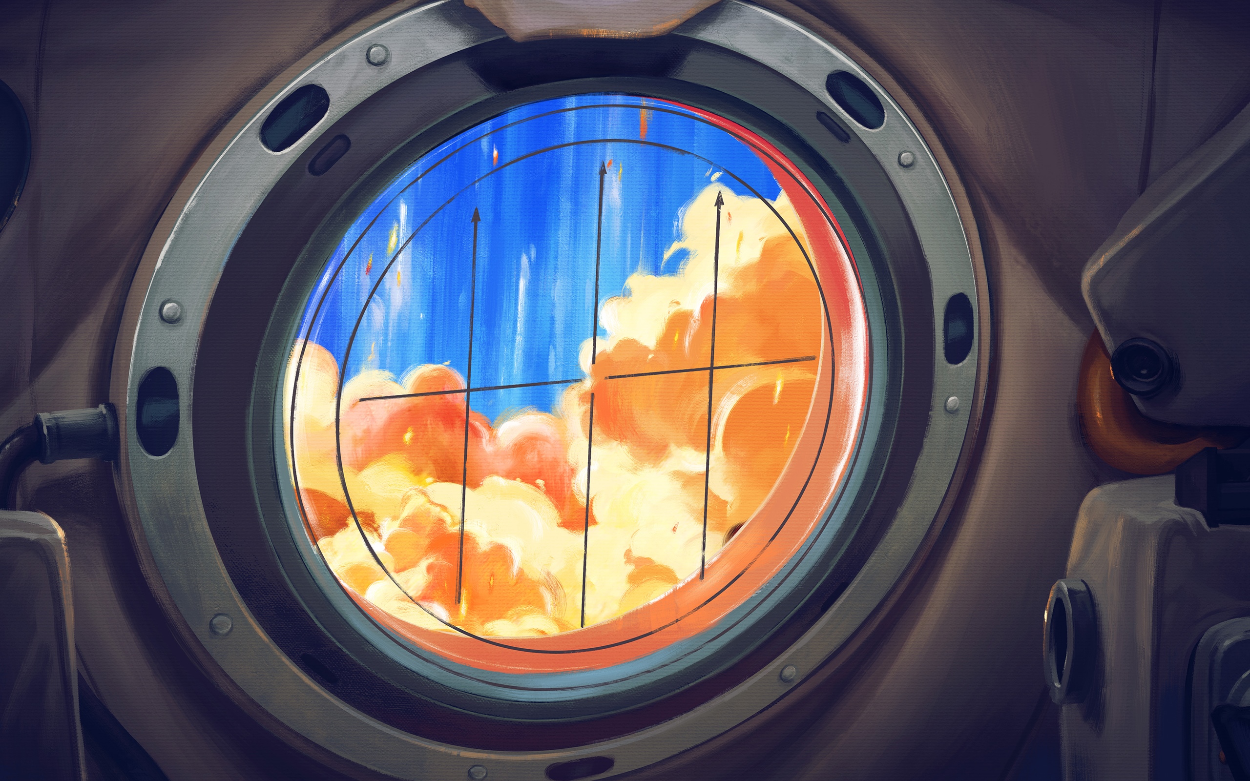 View from Vostok capsule during launch HD Wallpaper