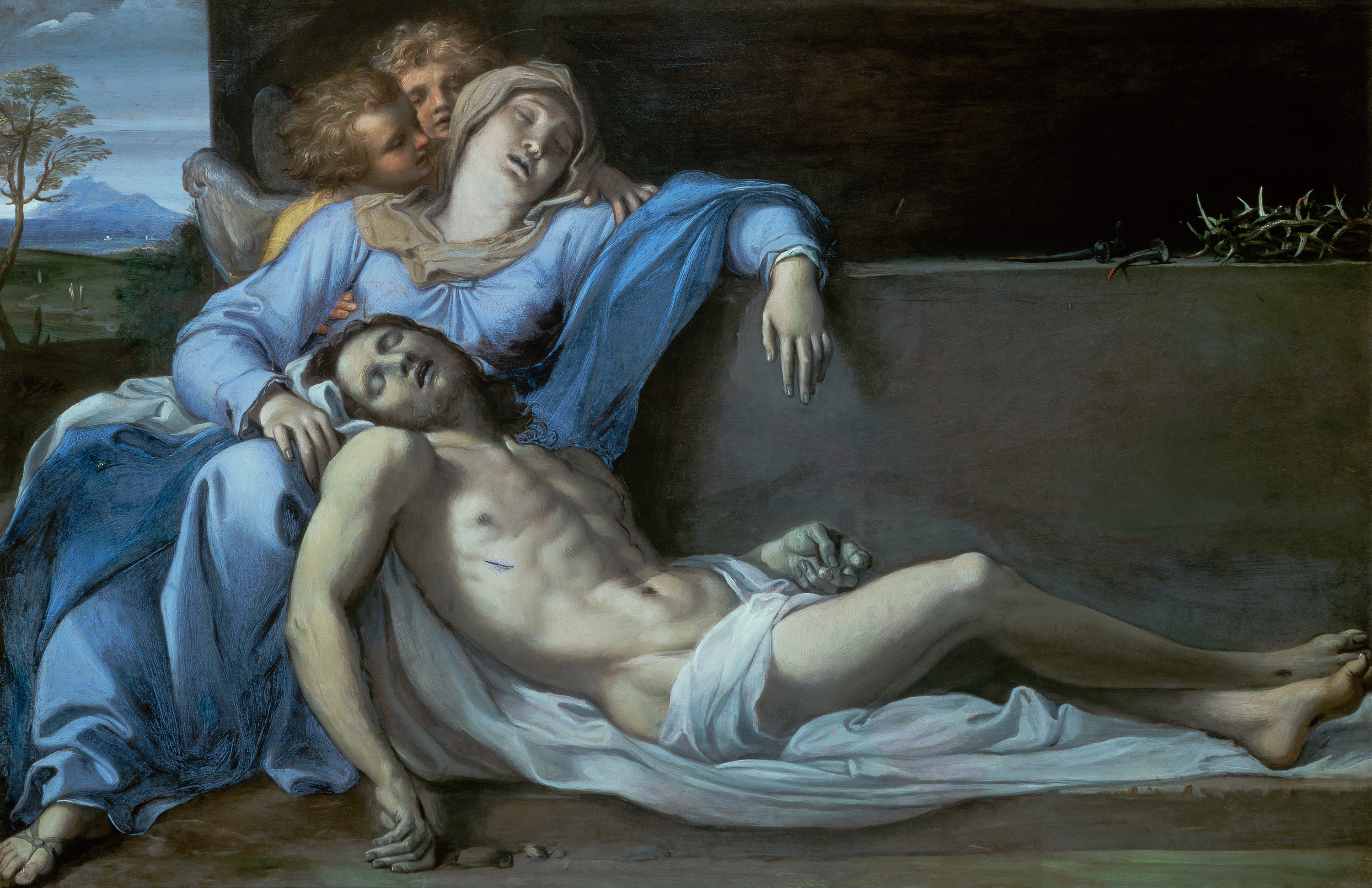 The Pietà by Annibale Carracci HD Wallpaper