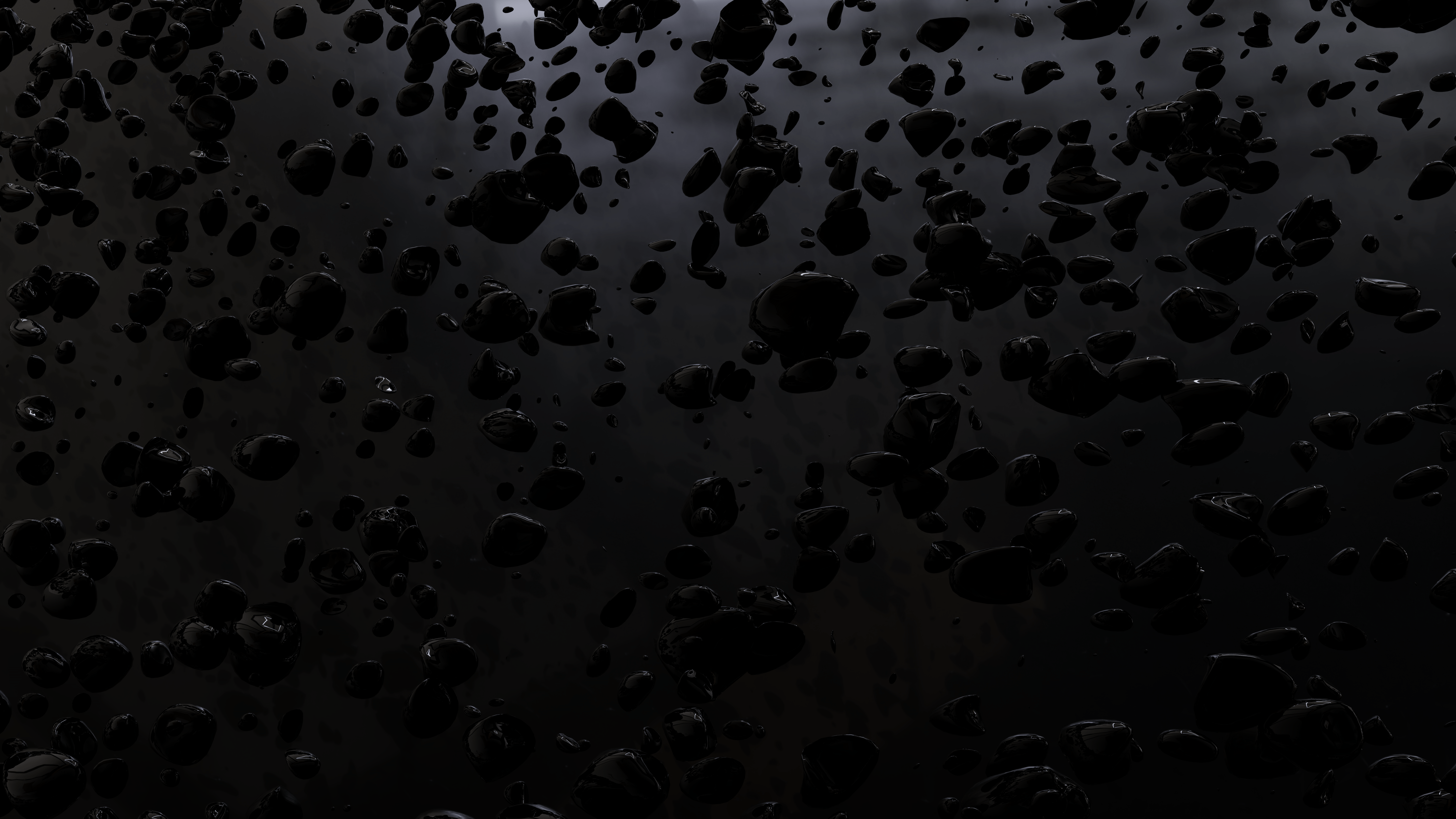 4K Abstract Black Objects in Dark Space HD Wallpaper
