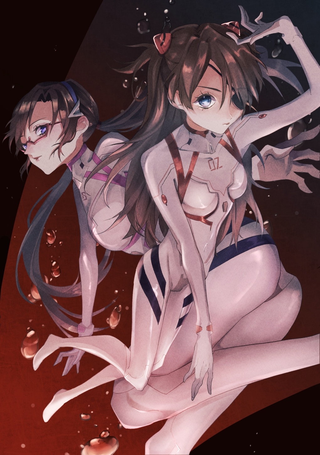Asuka Langley Soryu and Makinami Mari Illustrious in Evangelion suits HD Phone Wallpaper