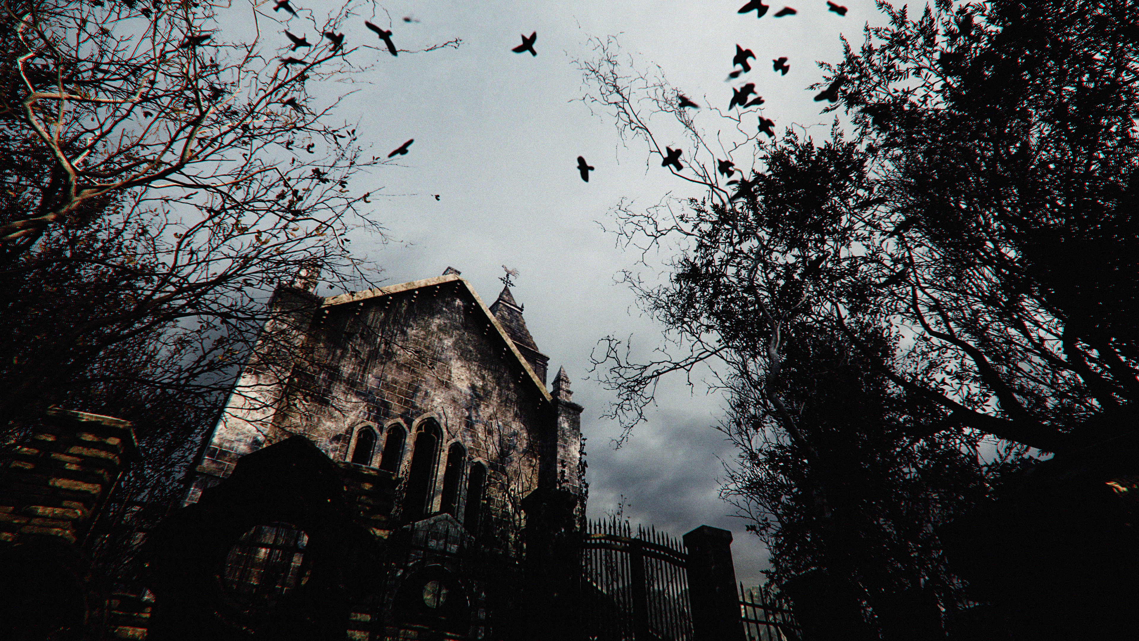 Resident Evil 4 Remake Birds and Church HD Wallpaper