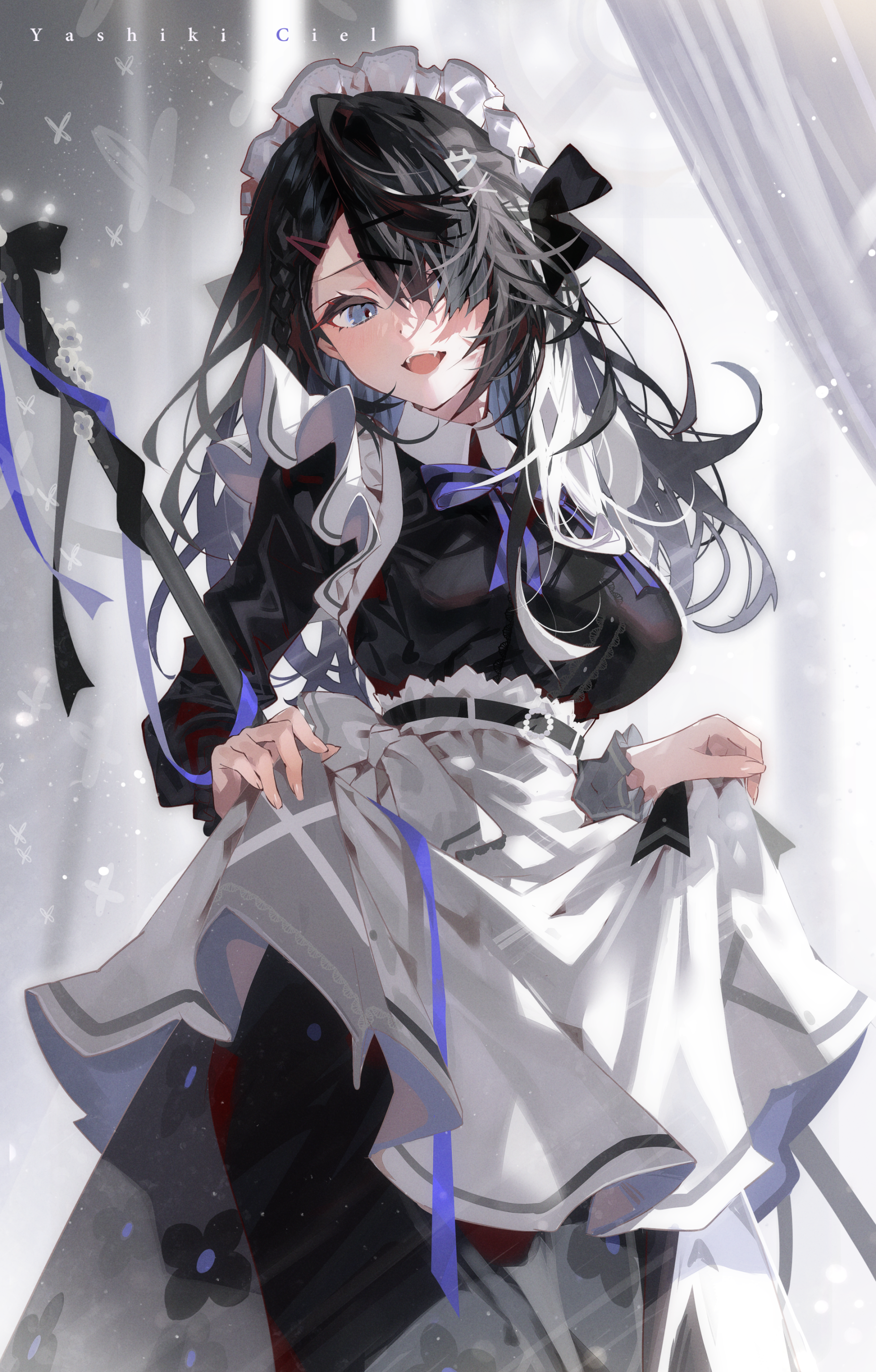 Anime Maid Girl Lifting Her Dress HD Phone Wallpaper