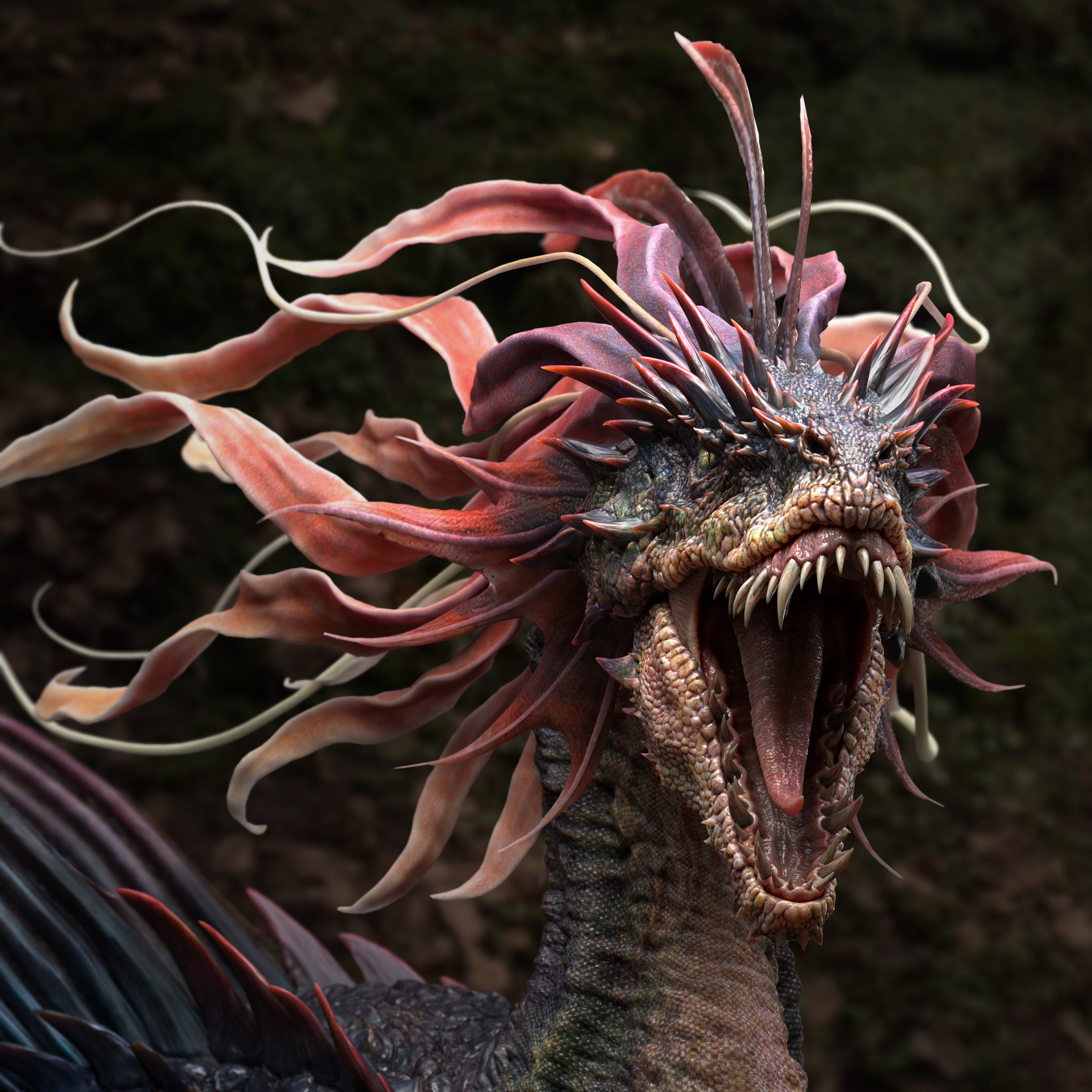 4K fantasy art of a dragon creature HD Wallpaper