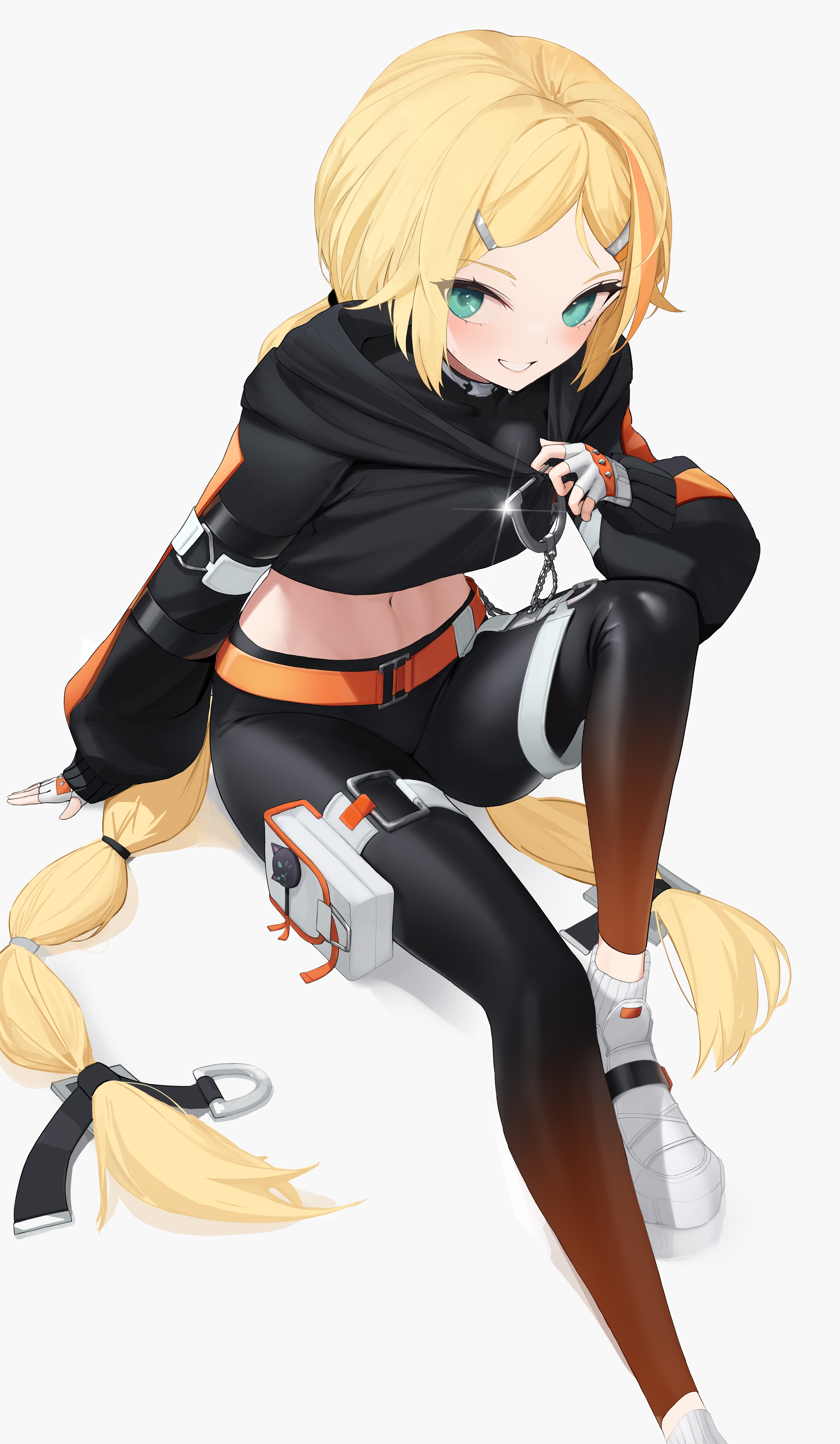 Anime girl with blonde hair and blue eyes HD Phone Wallpaper