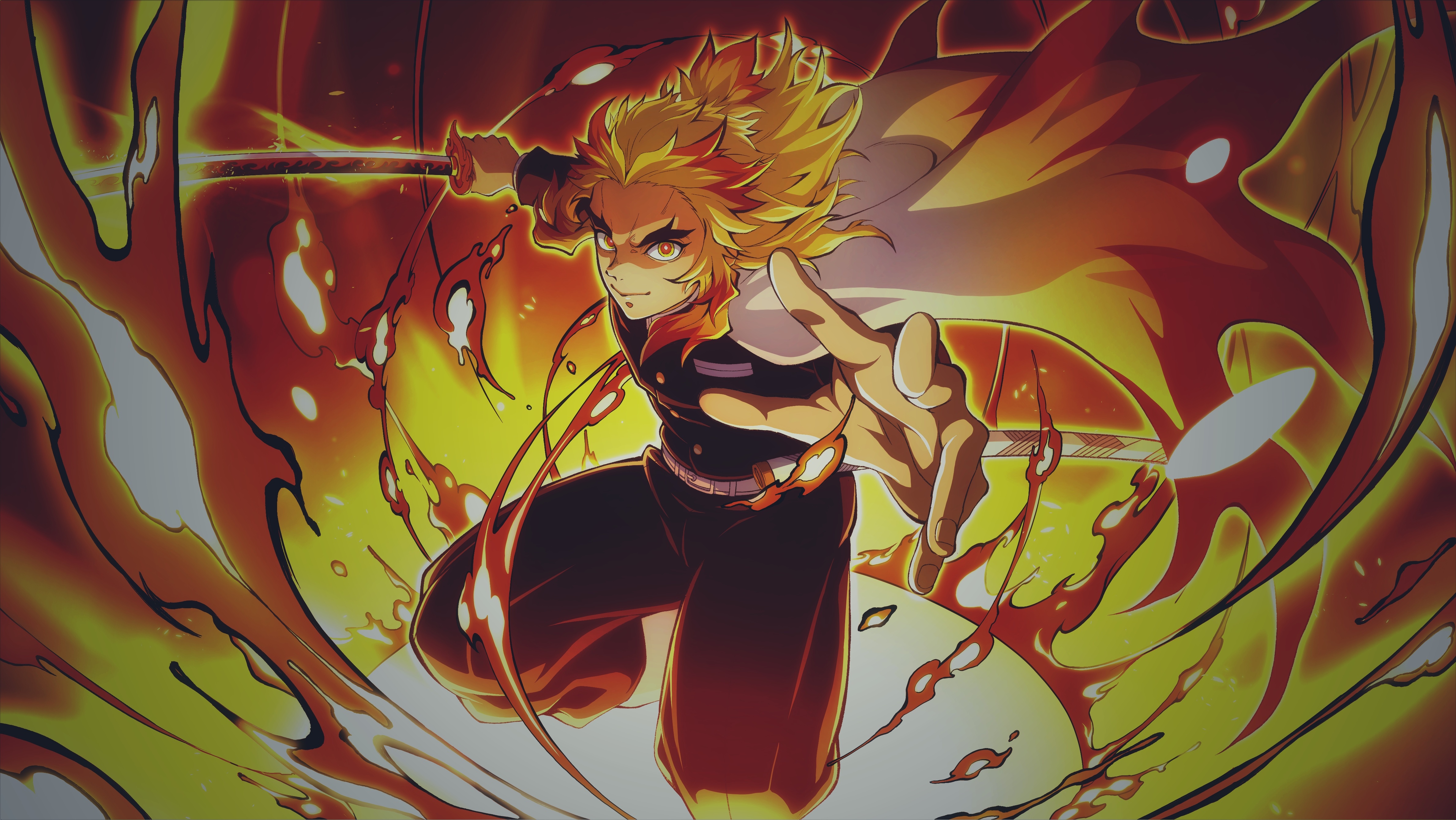 4K Rengoku Kyoujurou Kimetsu no Yaiba HD Wallpaper