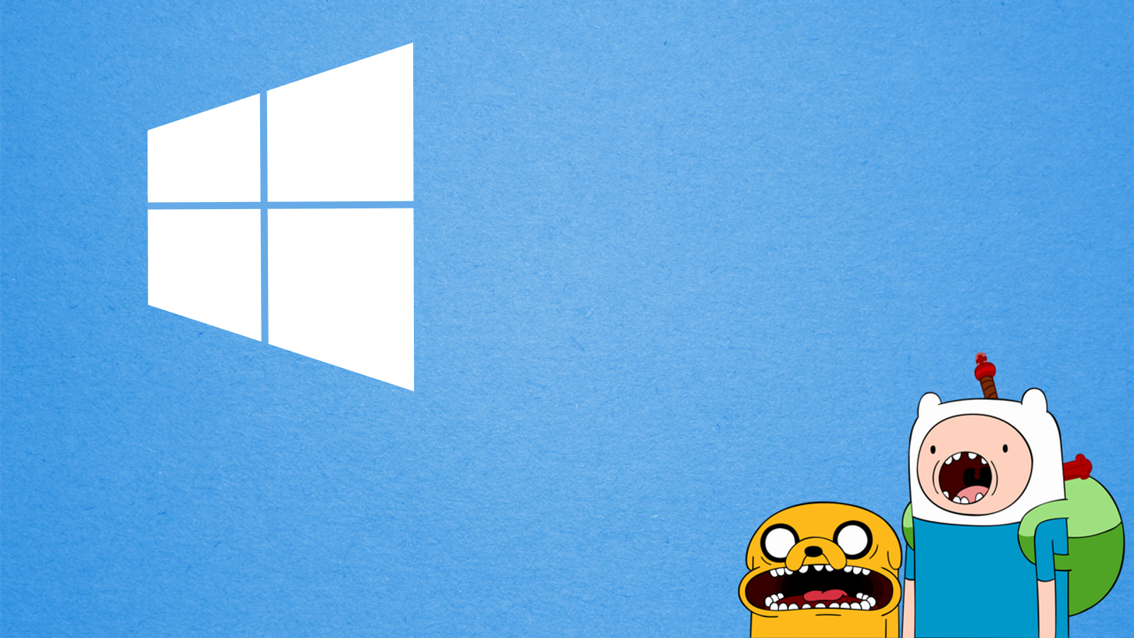 Finn and Jake with Windows Logo HD Wallpaper
