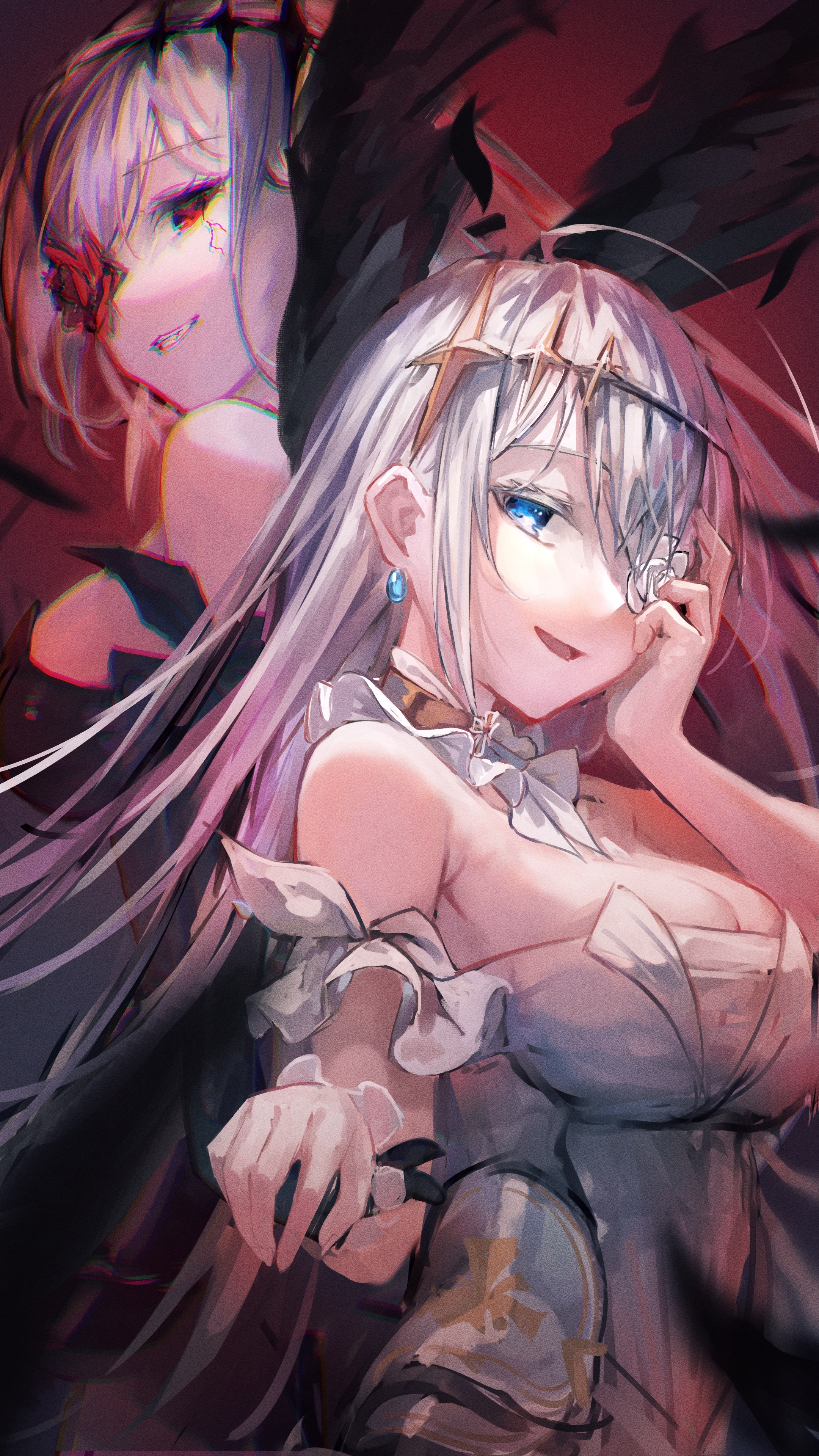 Azur Lane Emden fan art with dark wings HD Phone Wallpaper
