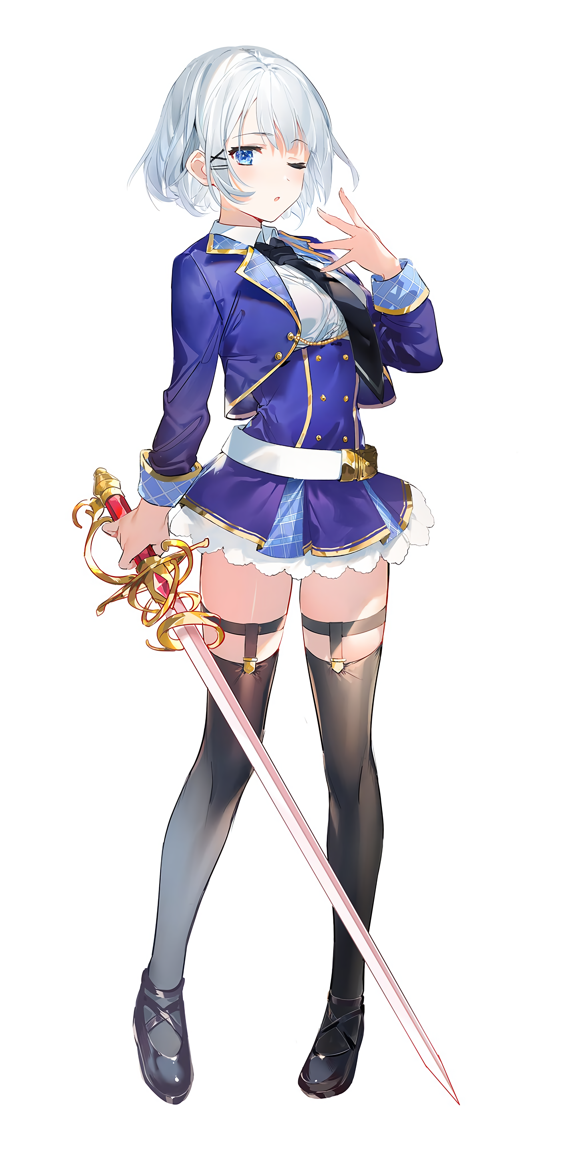 Siesta from Tantei Wa Mou Shindeiru holding a sword HD Phone Wallpaper