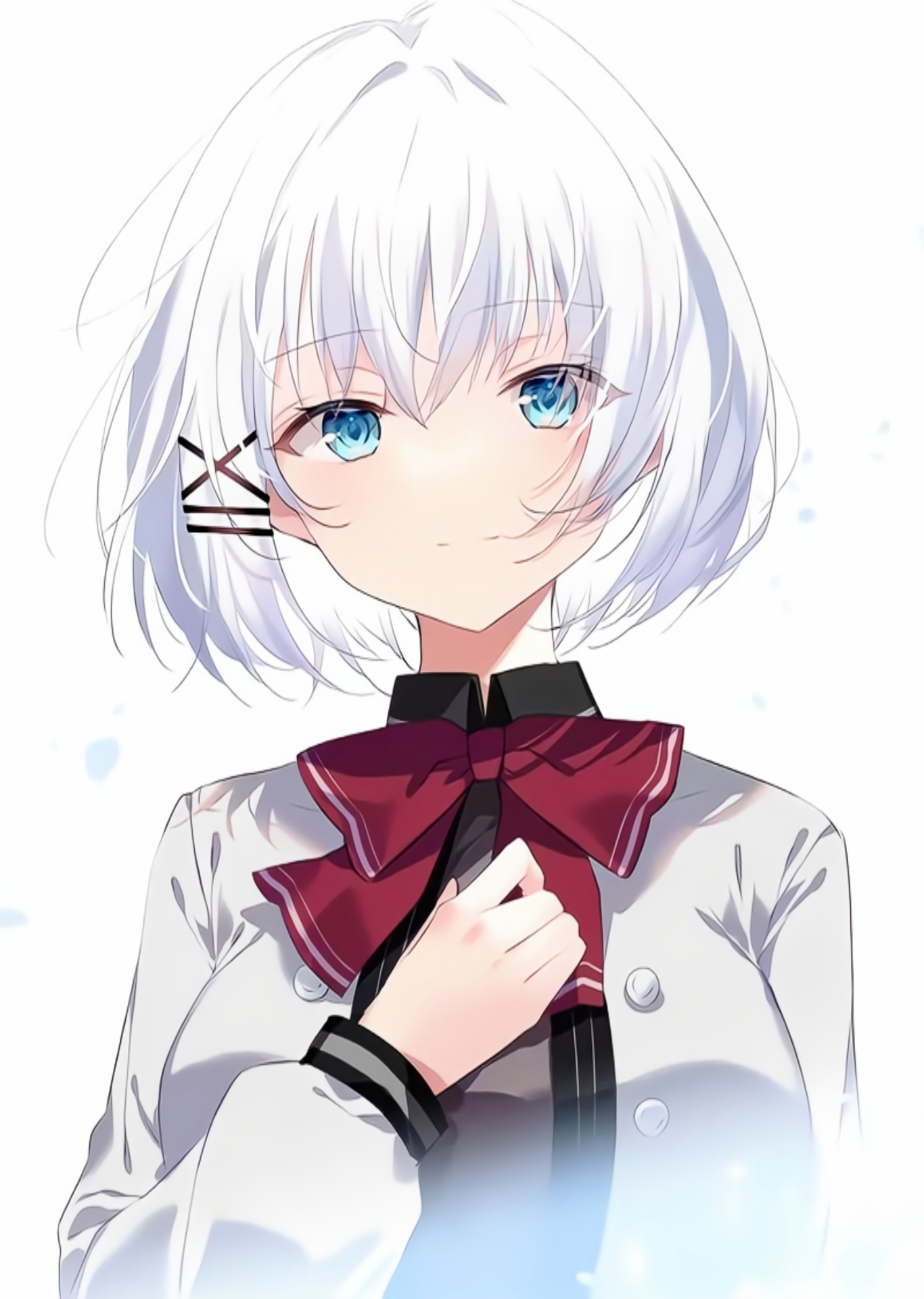 Siesta from Tantei Wa Mou Shindeiru with blue eyes and white hair HD Phone Wallpaper