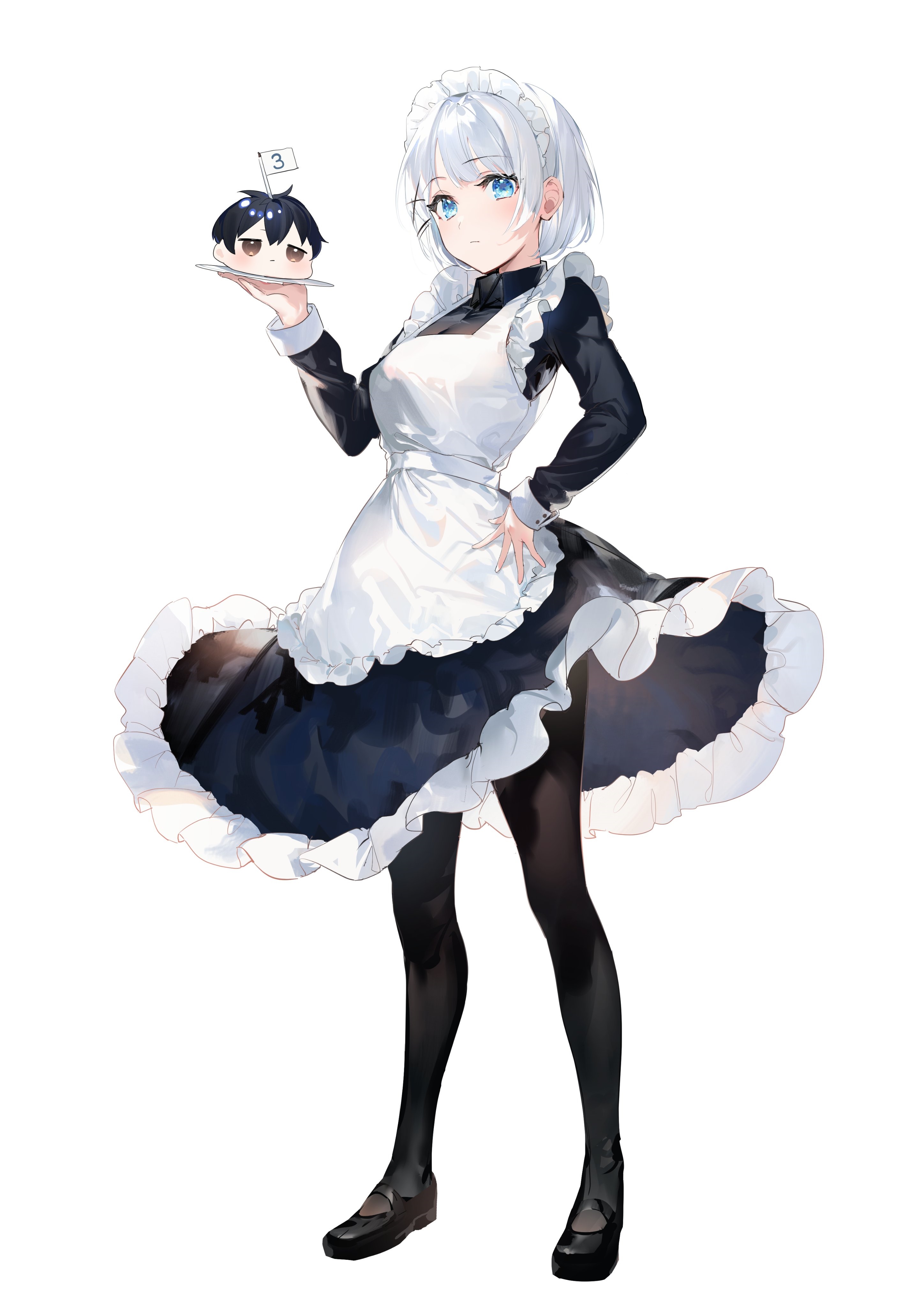 Siesta from Tantei Wa Mou Shindeiru in a maid outfit HD Phone Wallpaper