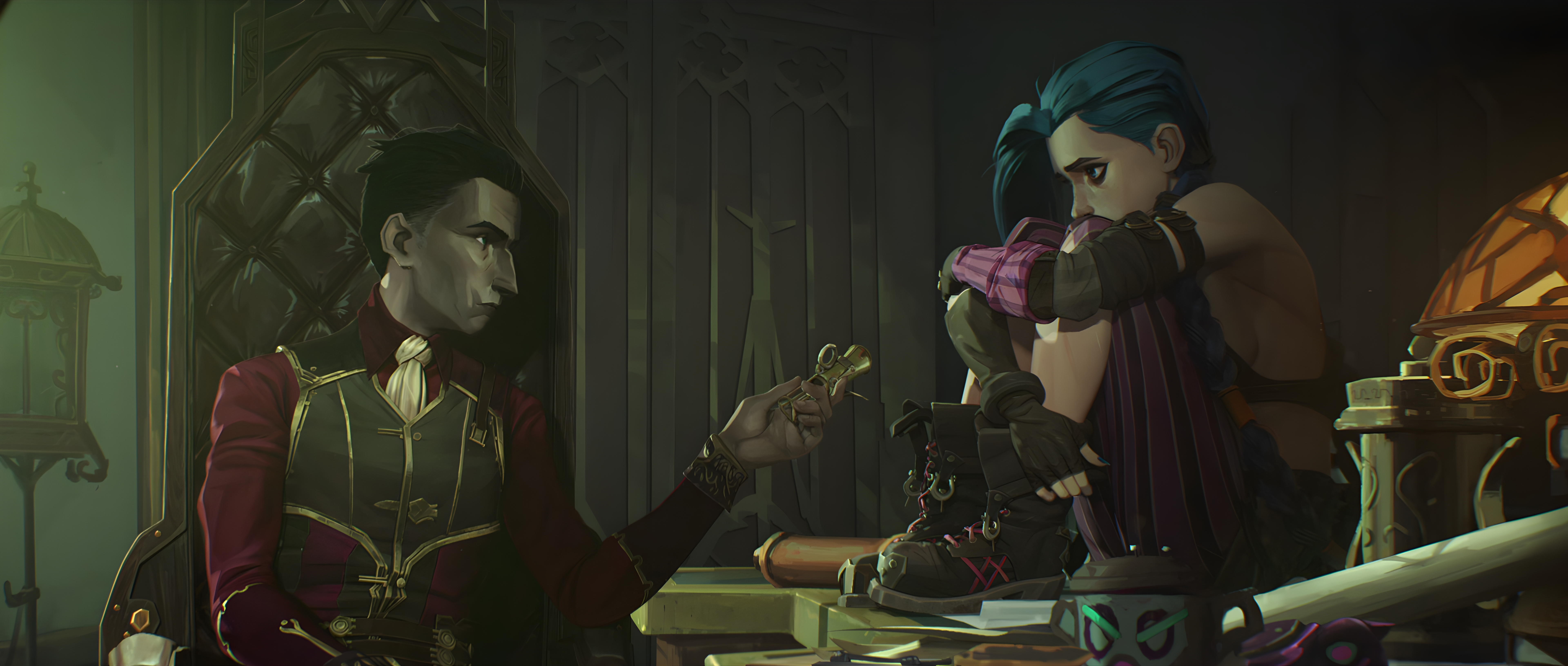 4K Arcane: Jinx and Silco HD Wallpaper