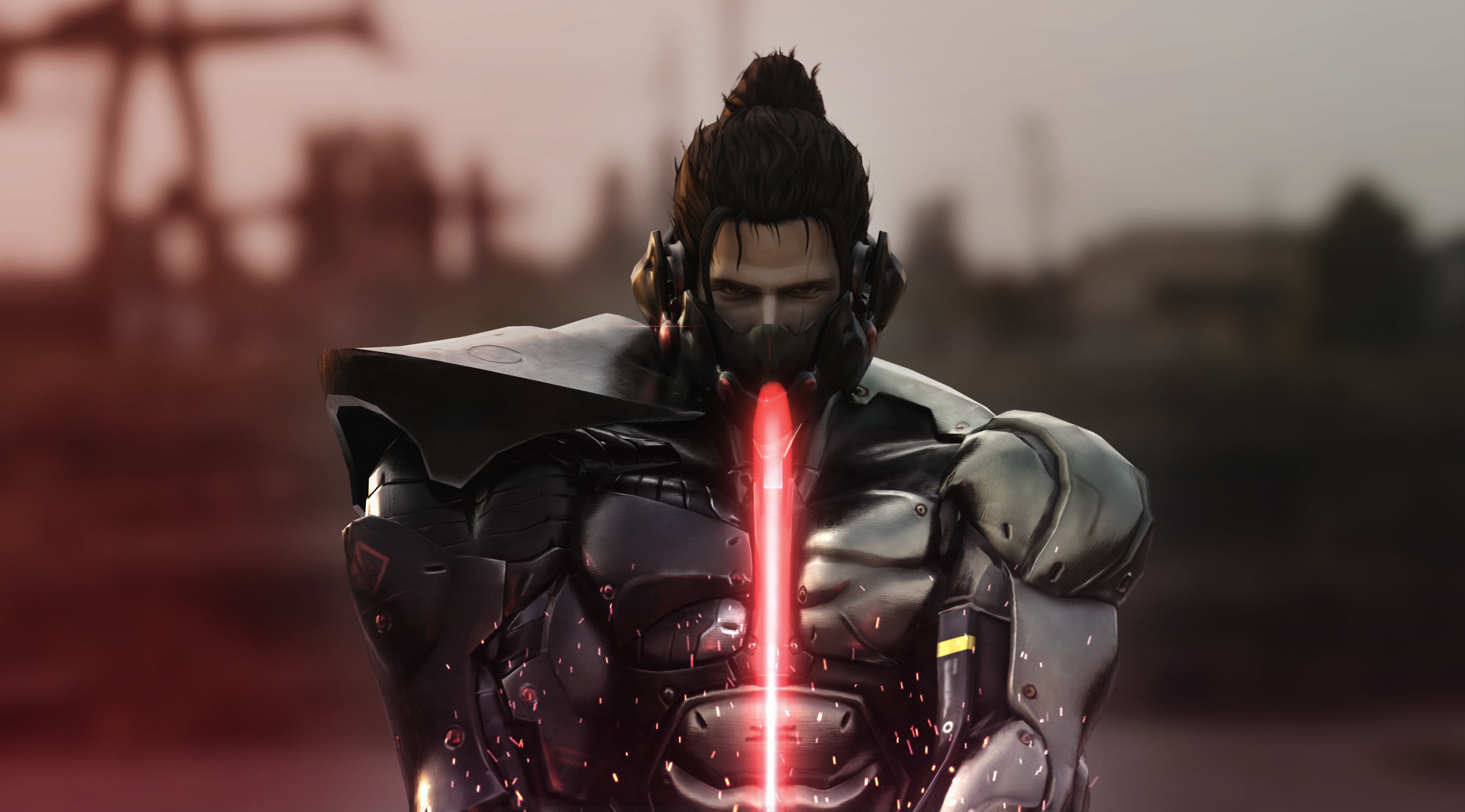 Jetstream Sam with glowing sword in 4K HD Wallpaper